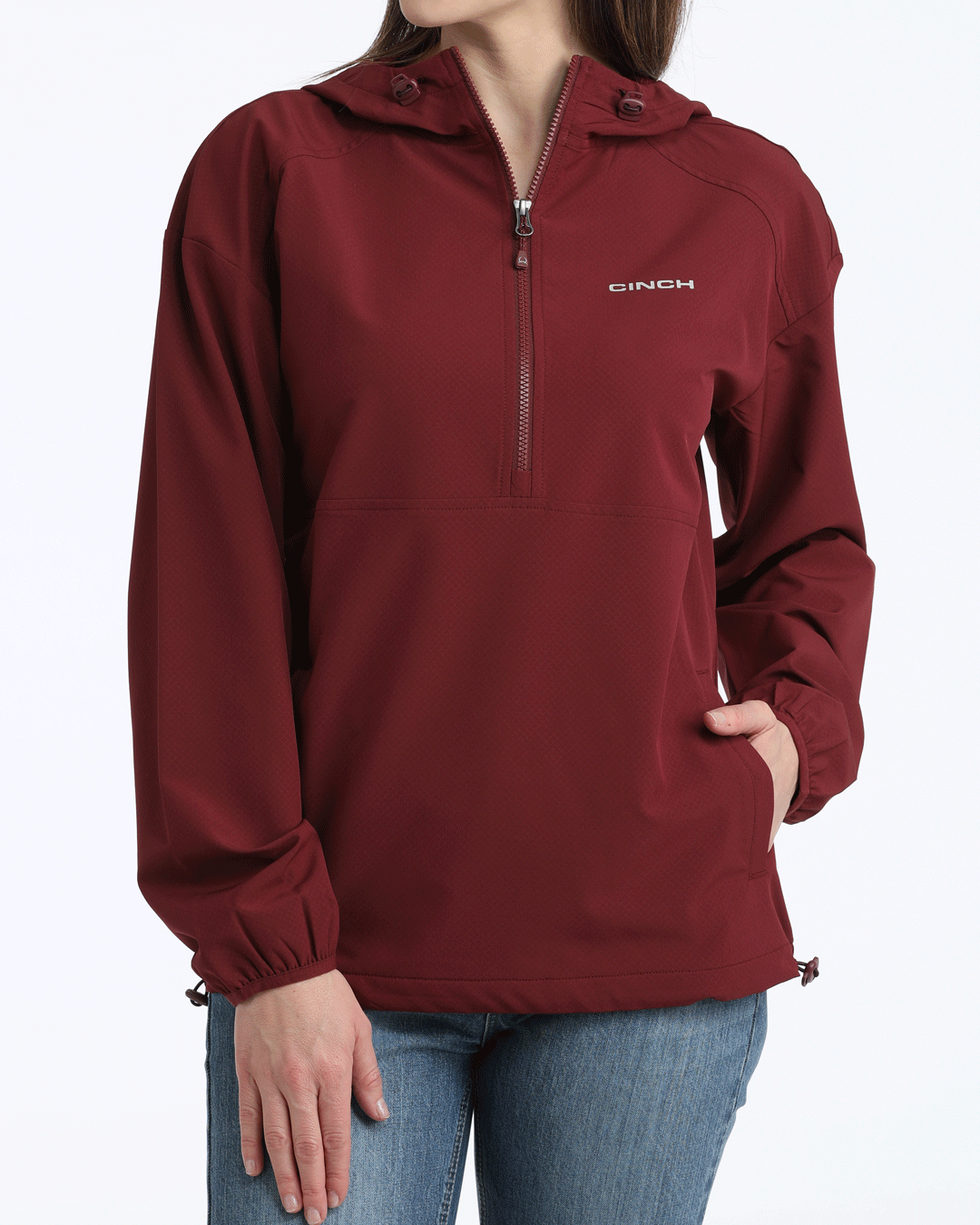 【わくさん】Rondine Burgundy Women's 1/2 Zip Pullover