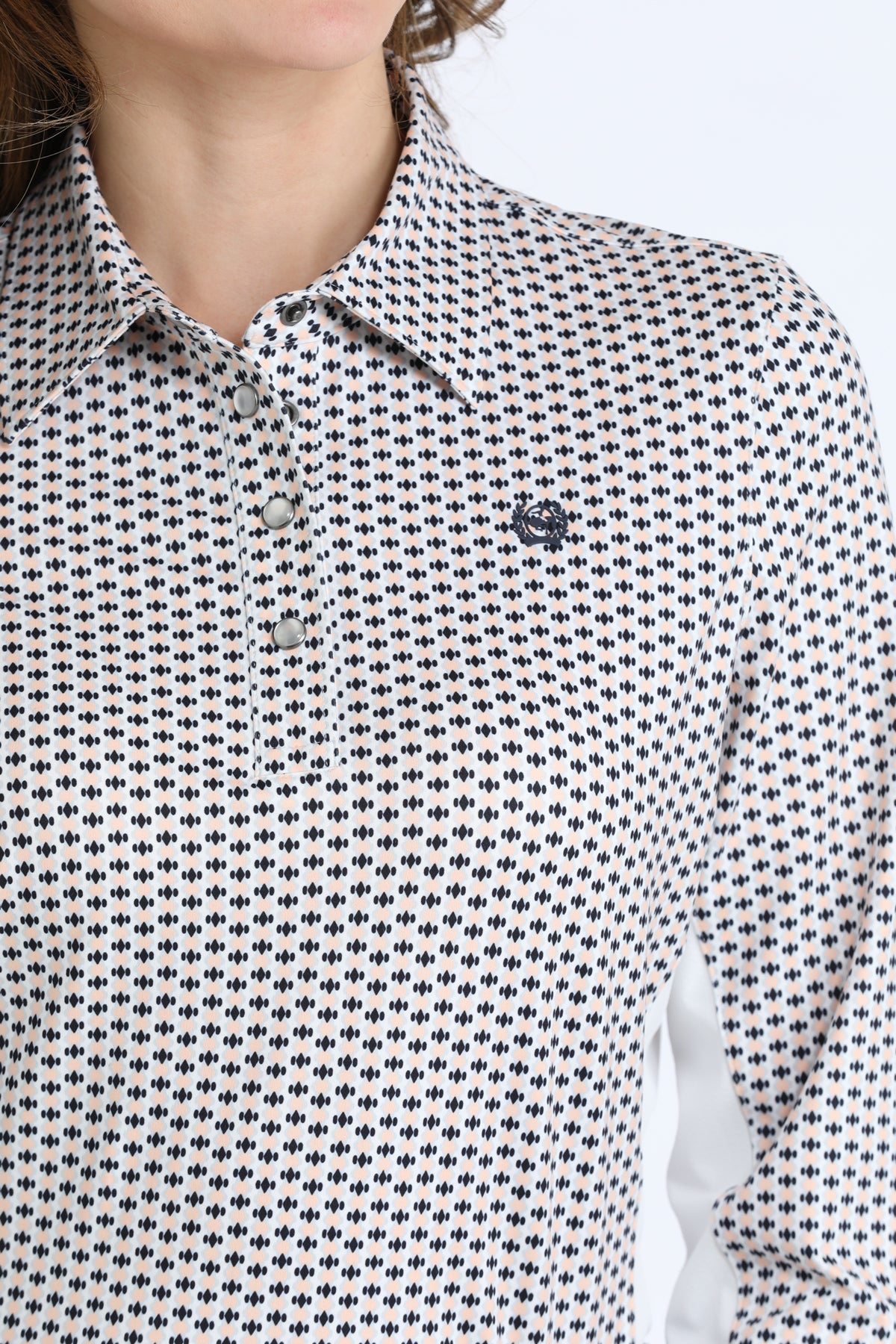 White Buttons, White Logo Embroidery