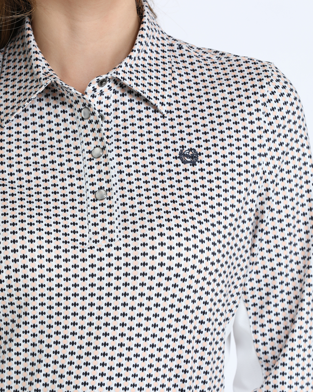 White Buttons, White Logo Embroidery