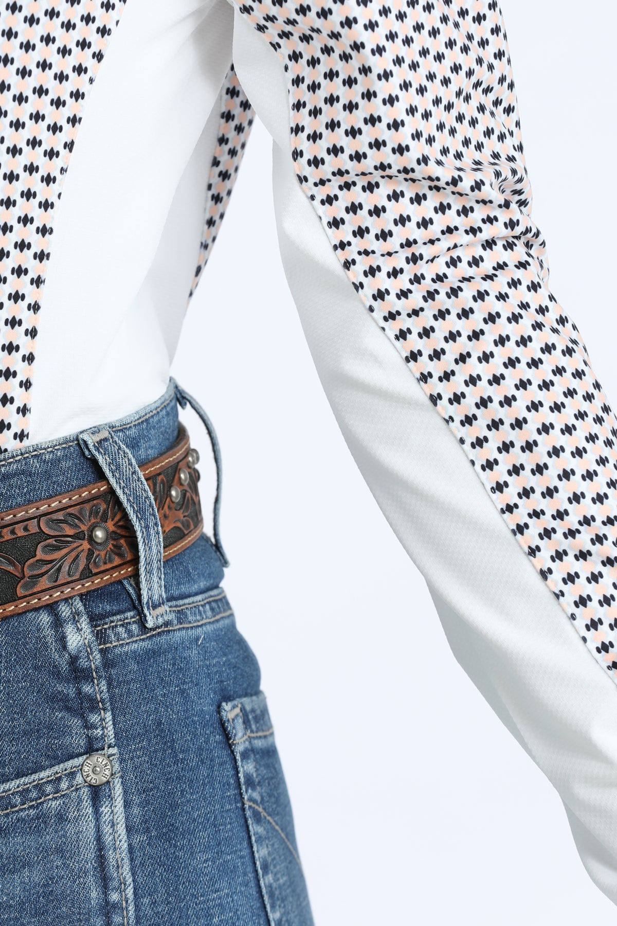 White Buttons, White Logo Embroidery