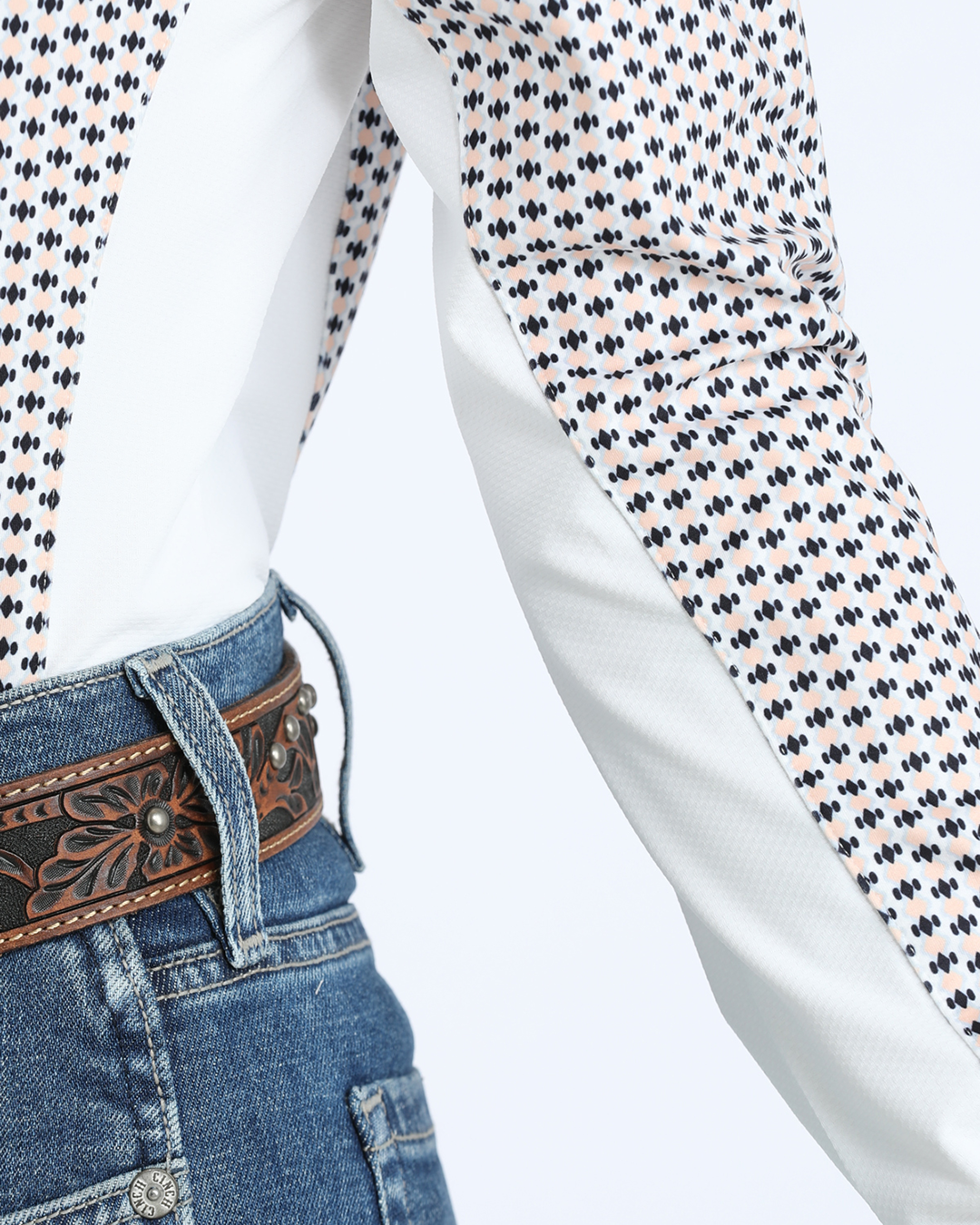 White Buttons, White Logo Embroidery