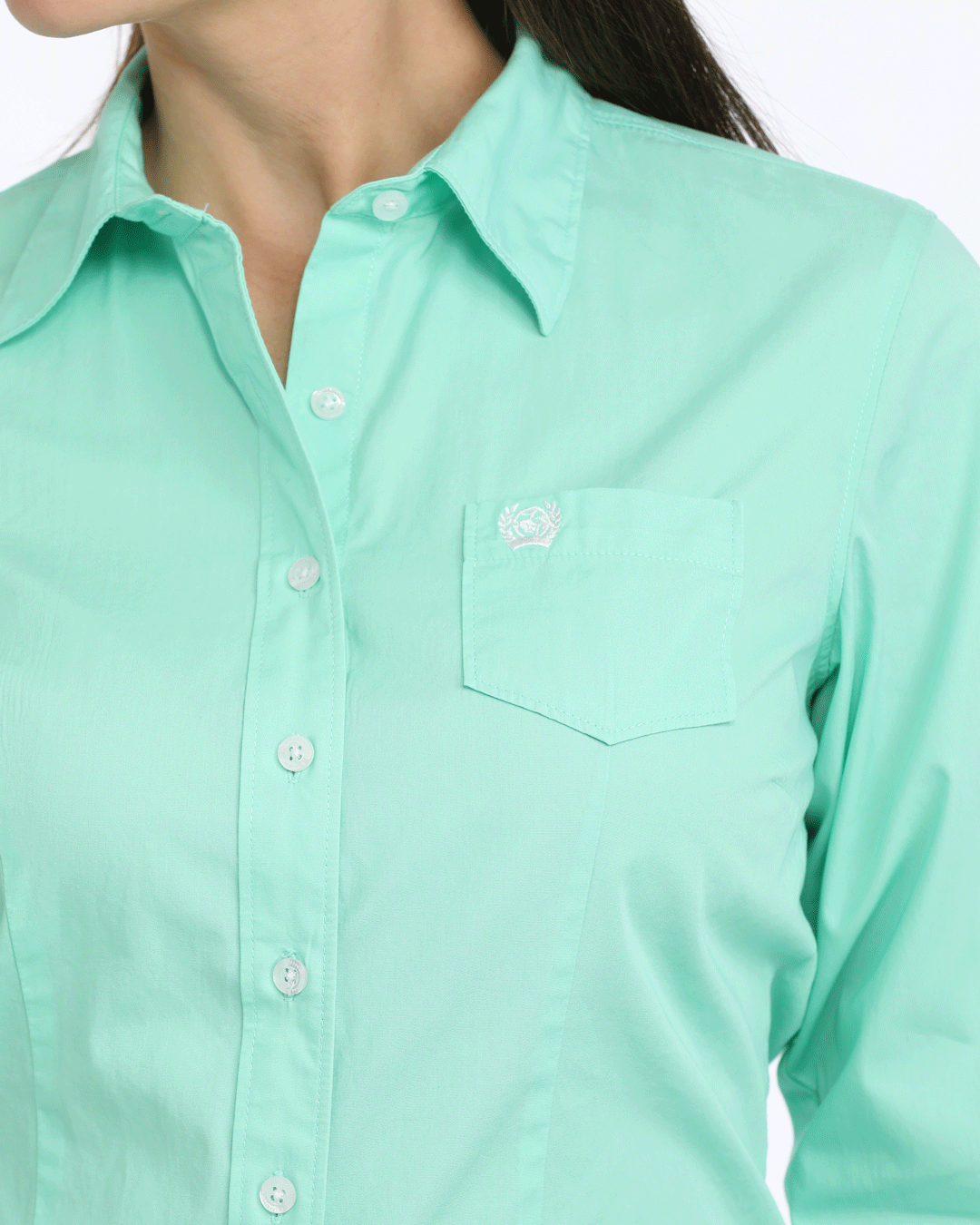 Women's Solid Arena Fit Button-Down Western Shirt