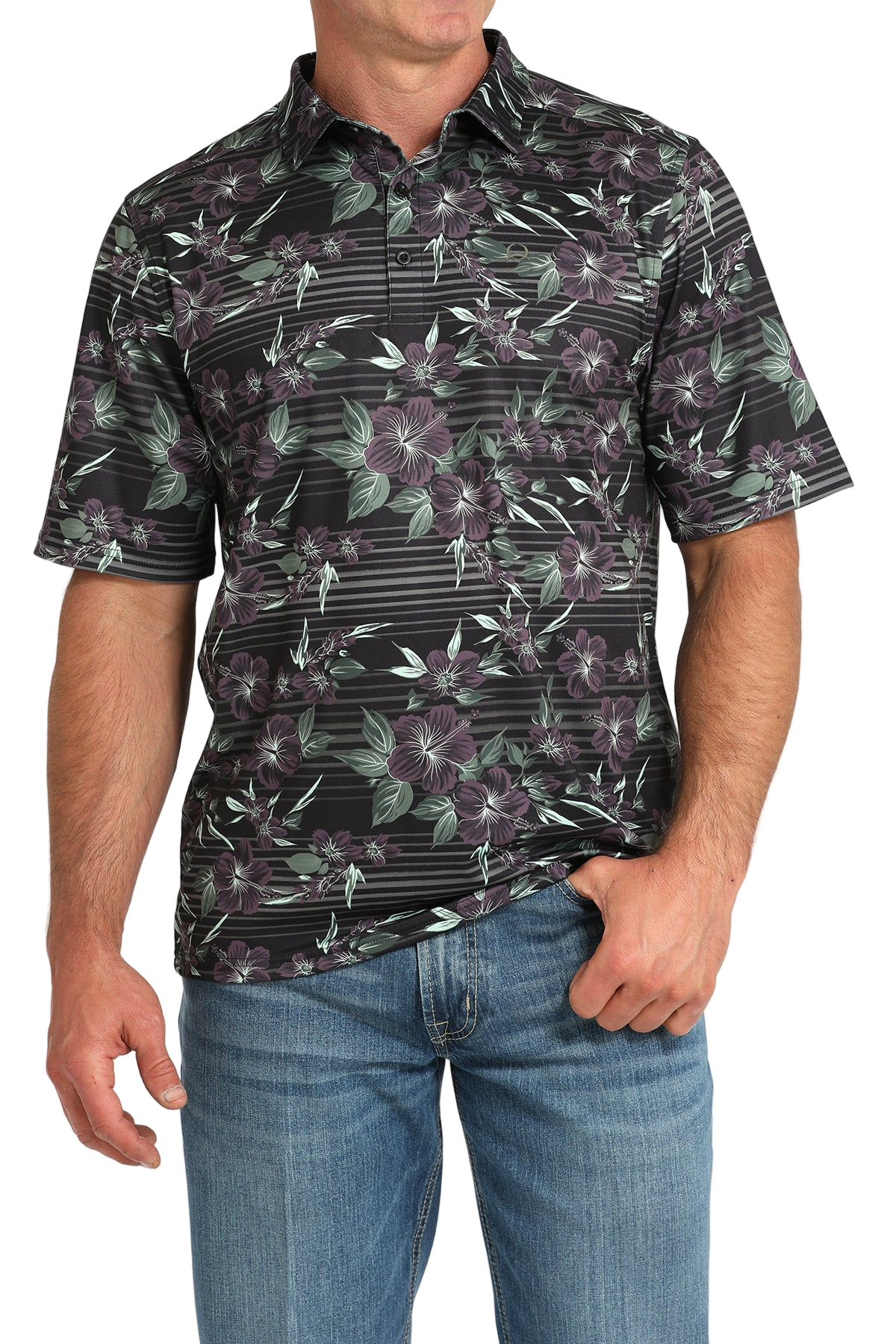 MEN'S HAWIIAN ARENAFLEX POLO SHIRT - BLACK