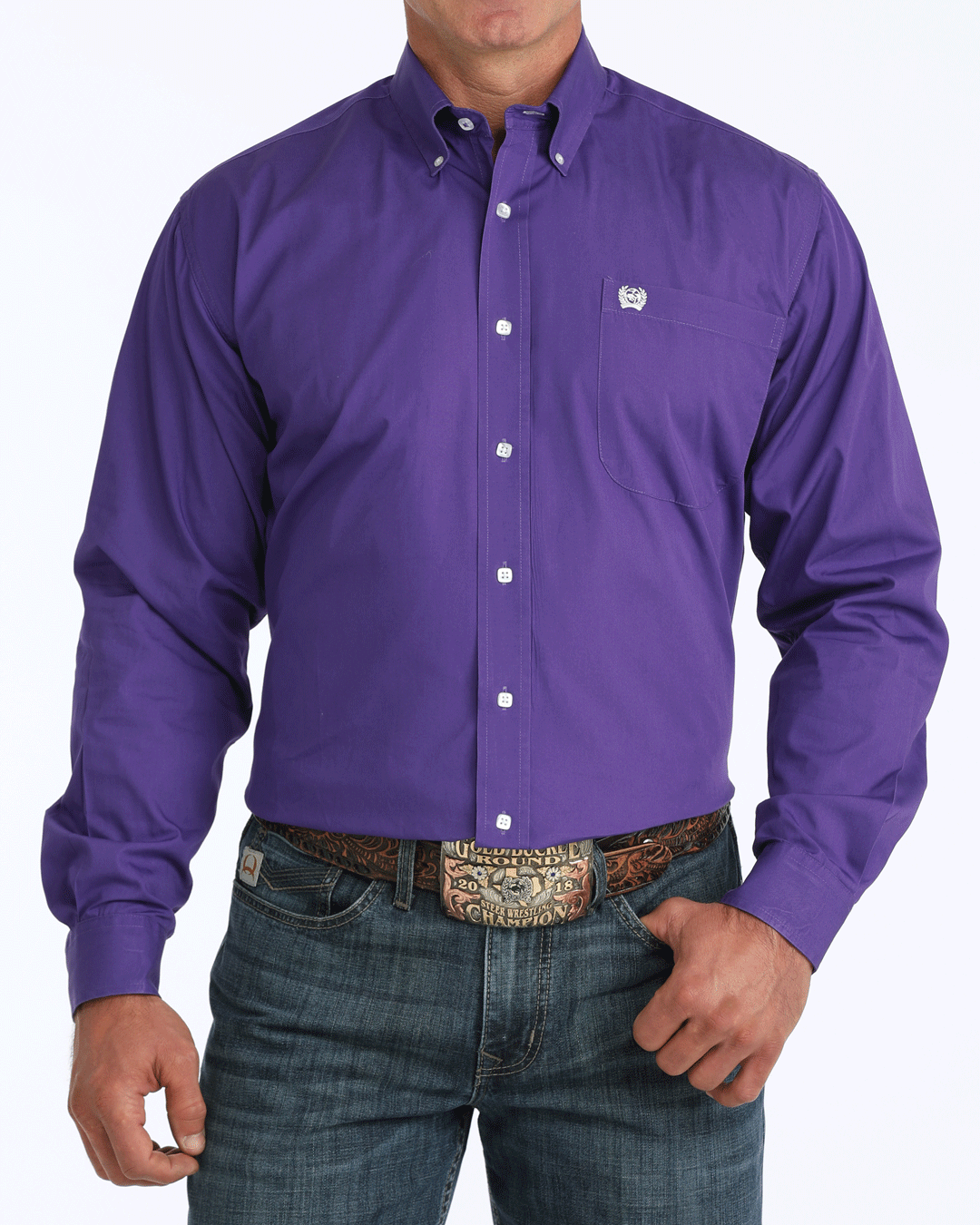 Men's Solid Classic Fit Western Button-Down Shirt Men's Solid Classic Fit Western Button-Down Shirt