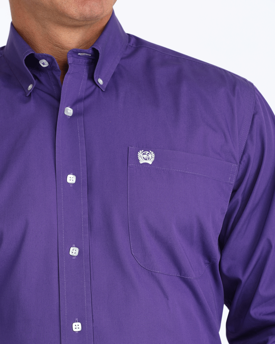 Men's Solid Classic Fit Western Button-Down Shirt