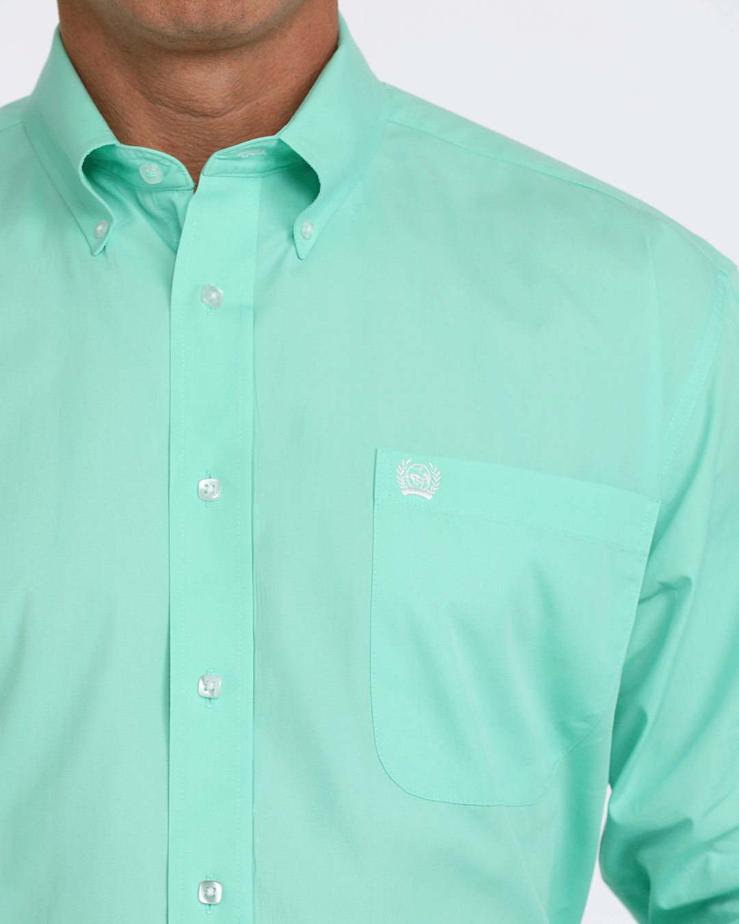 Men's Solid Classic Fit Button-Down Western Shirt