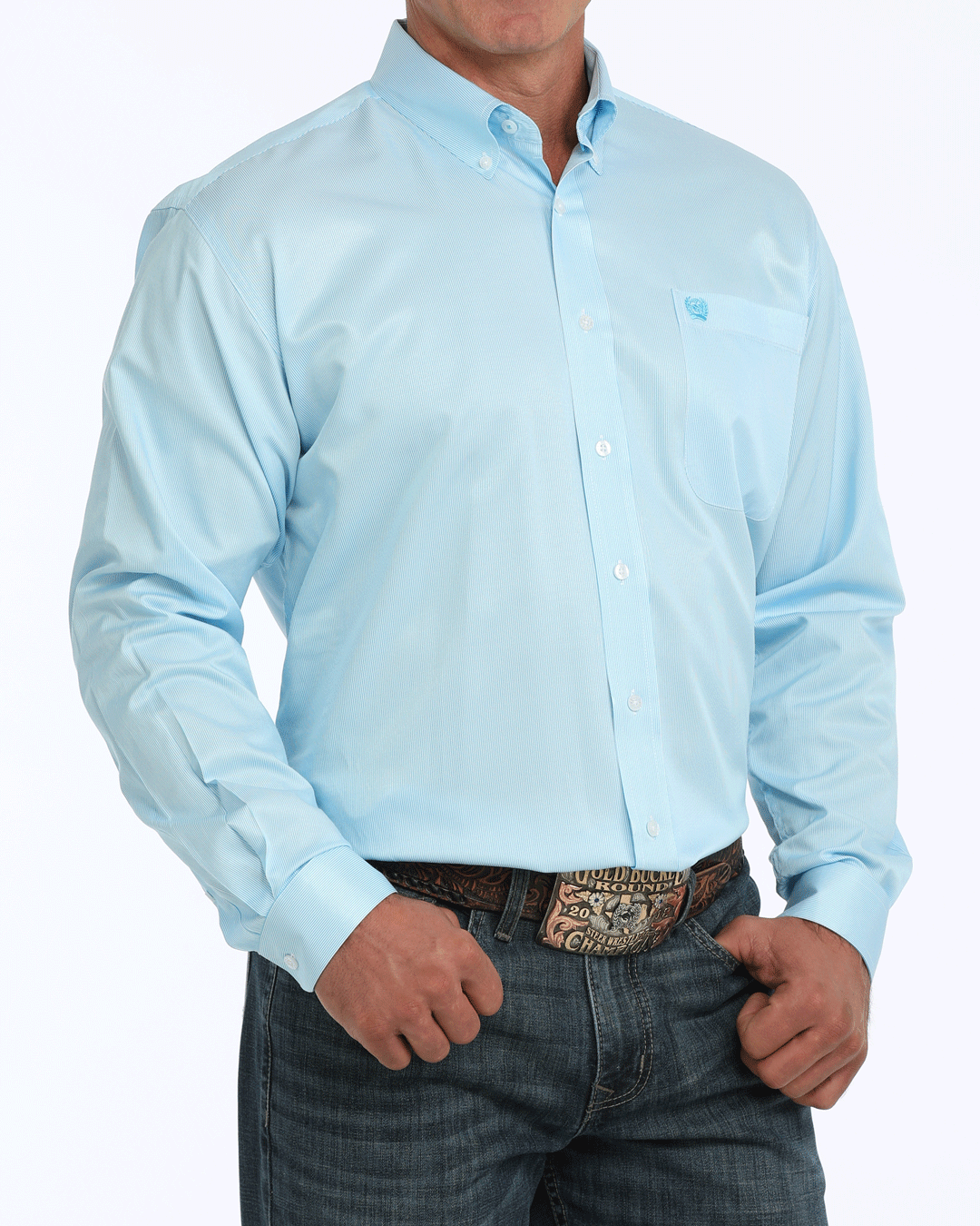 しえるページ Men's TENCEL™ Classic Fit Button-Down Western Shirt