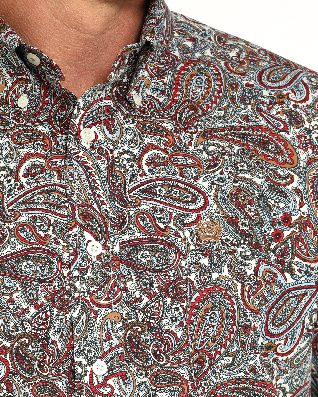 Men's Paisley Classic Fit Button-Down Western Shirt