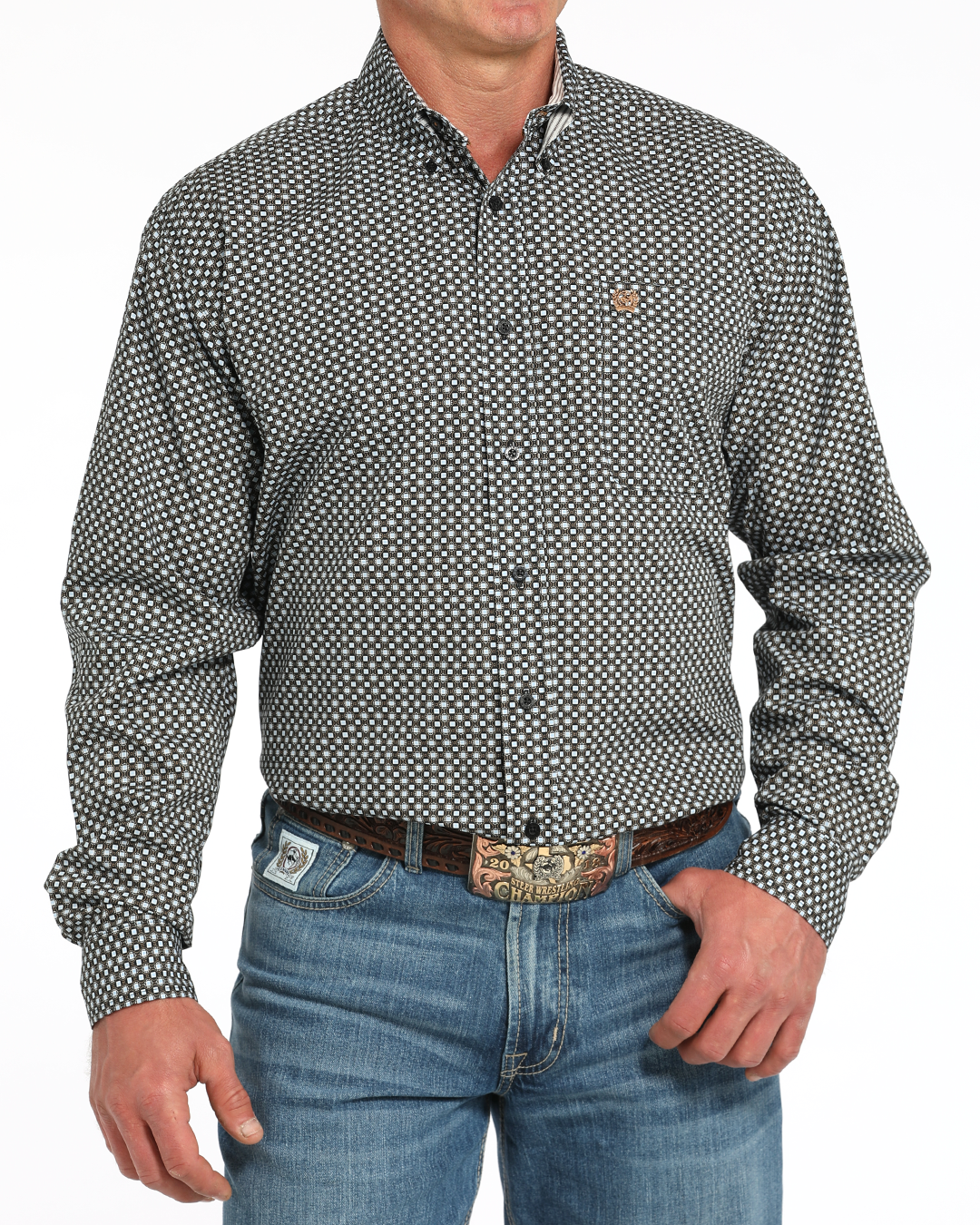Cinch Men's Geo Print Long Sleeve Button-Down Western Shirt Cinch Men's Geo Print Long Sleeve Button-Down Western Shirt