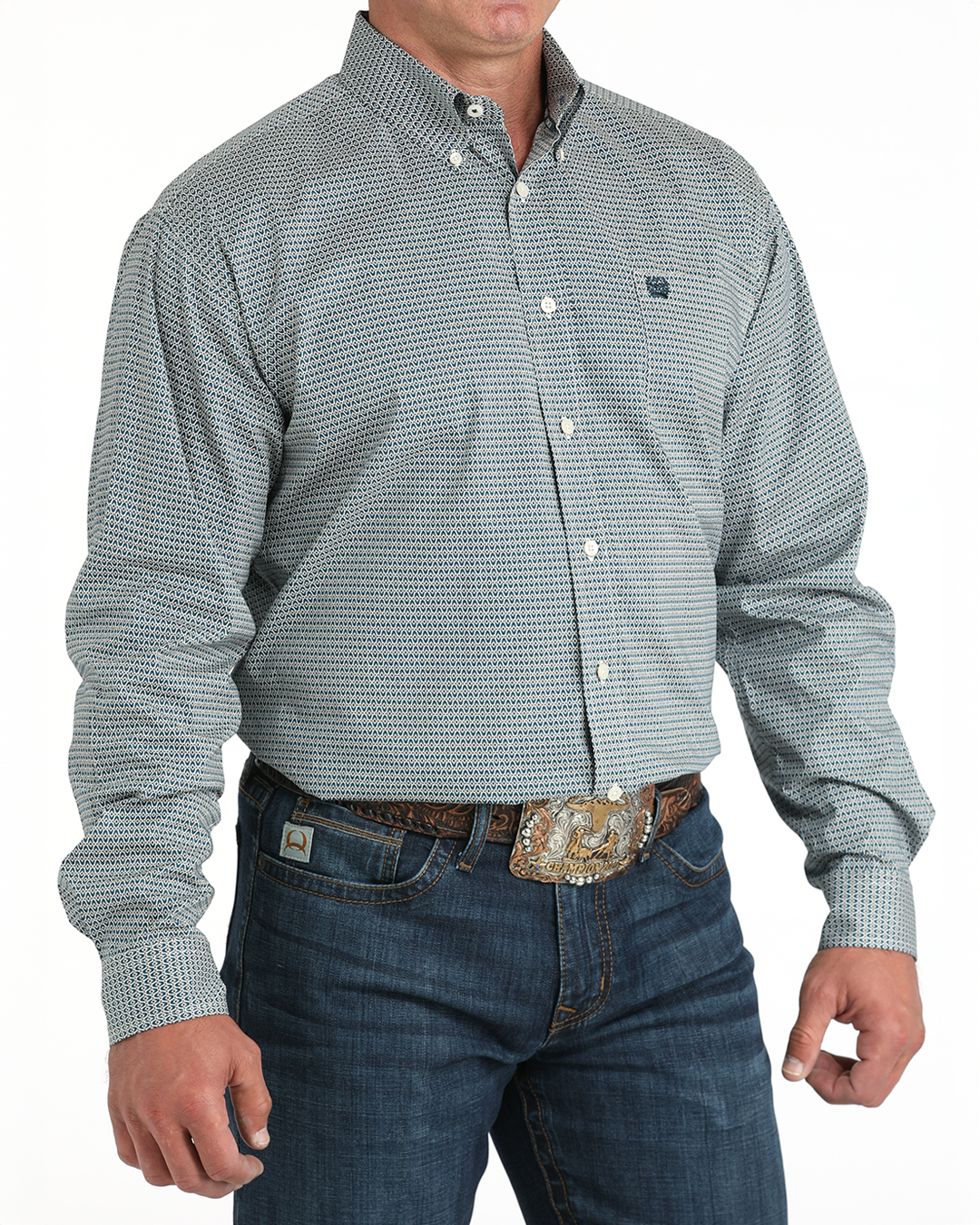 Men's Stretch Classic Fit Button-Down Western Shirt
