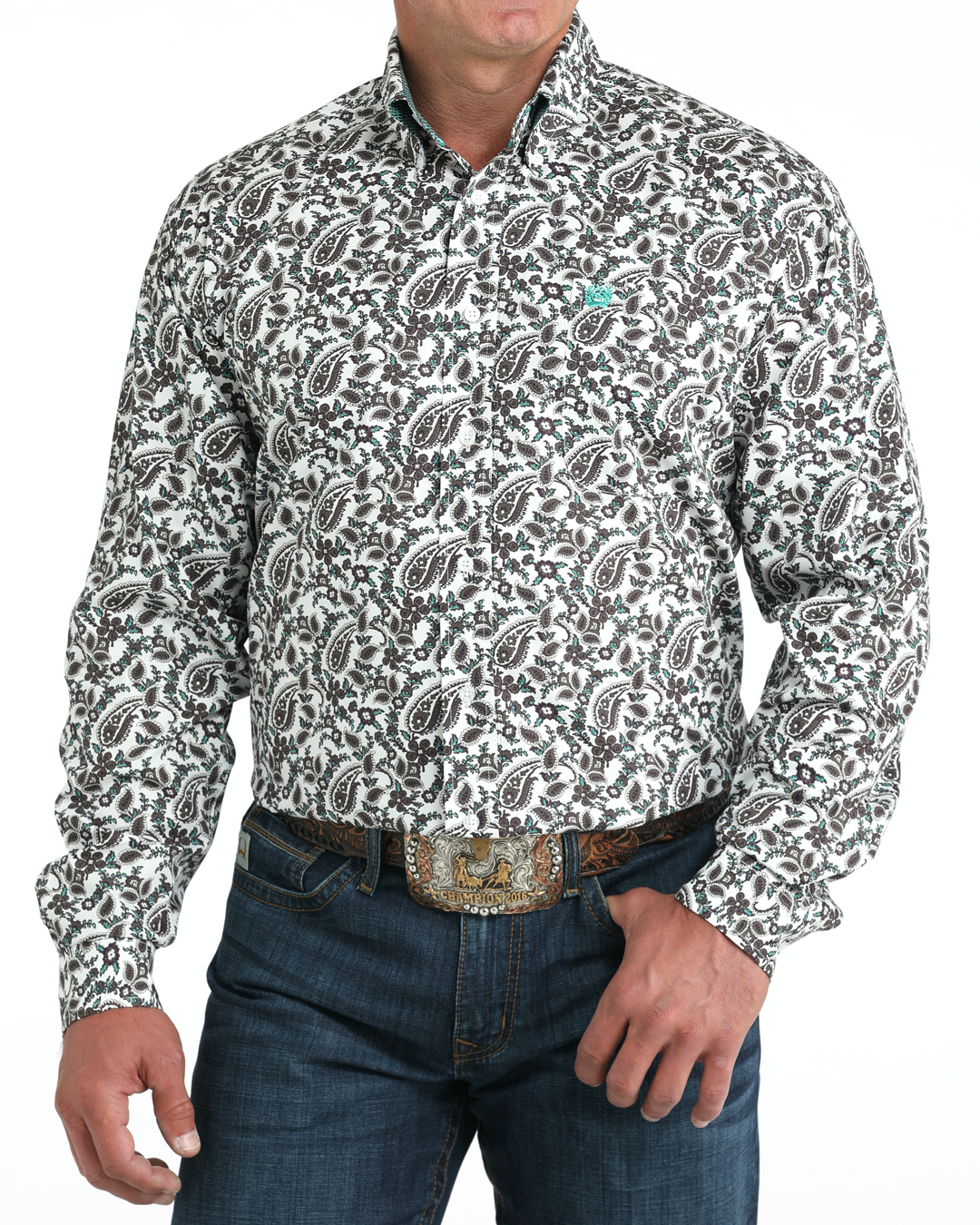 Cinch Men's Paisley Print Long Sleeve Button-Down Western Shirt Cinch Men's Paisley Print Long Sleeve Button-Down Western Shirt