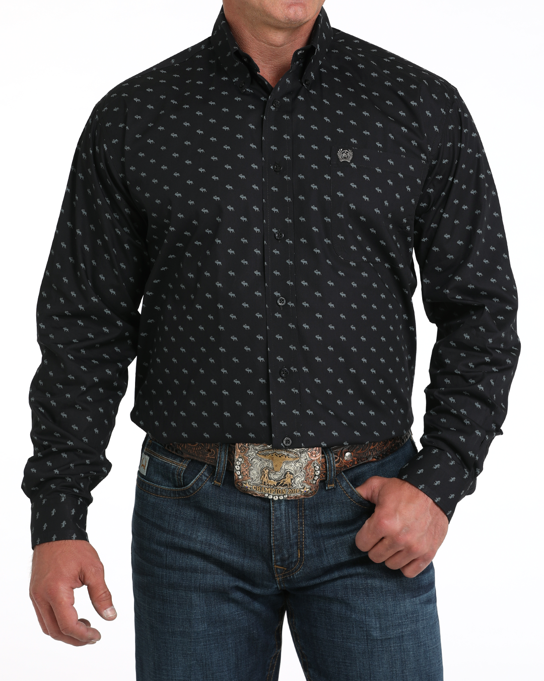 Men's Classic Fit Button-Down Western Shirt