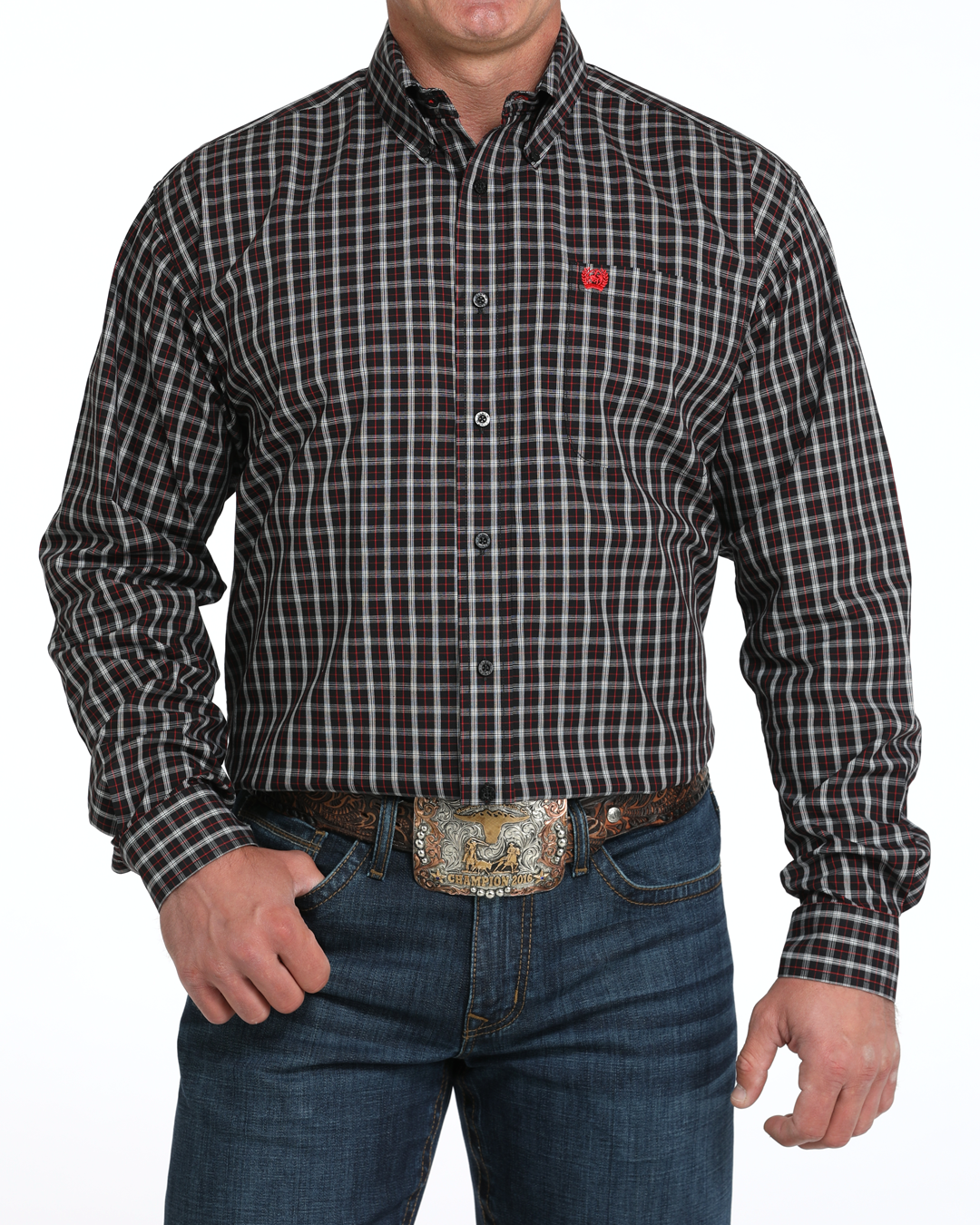 Men's Stretch Classic Fit Button-Down Western Shirt