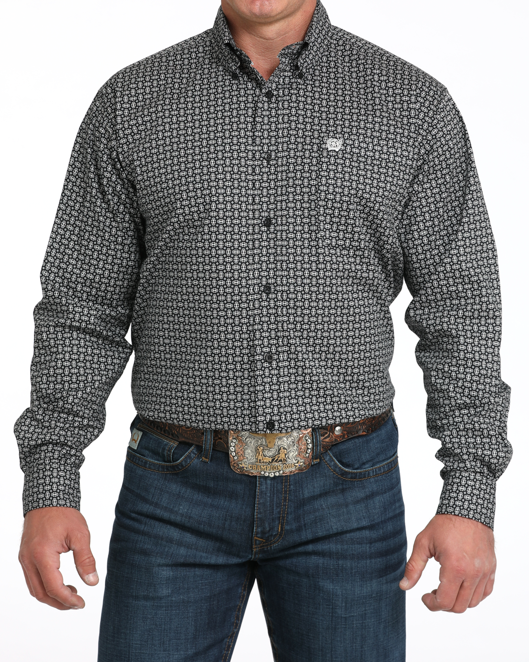 Men's Stretch Classic Fit Button-Down Western Shirt