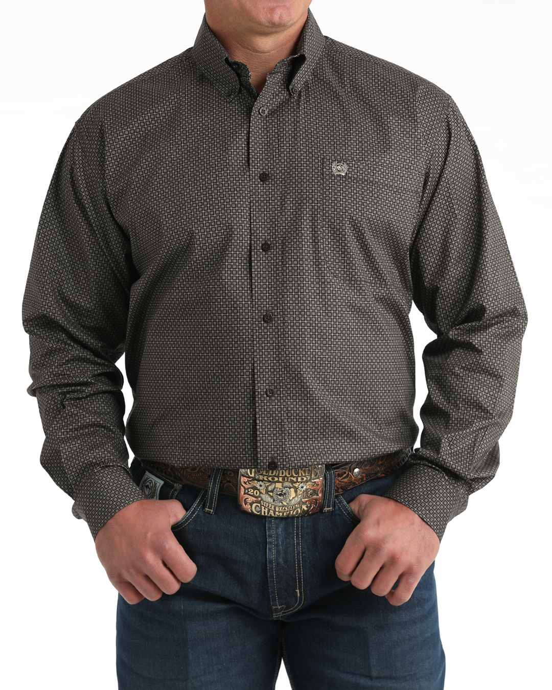 Men's Stretch Classic Fit Button-Down Western Shirt