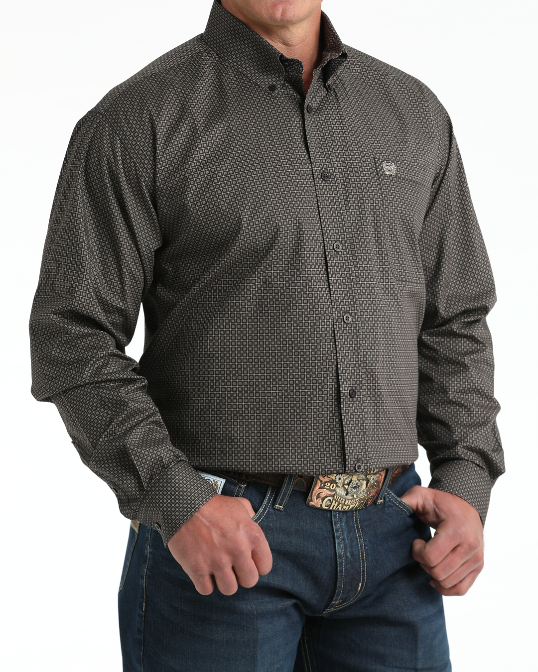 Men's Stretch Classic Fit Button-Down Western Shirt
