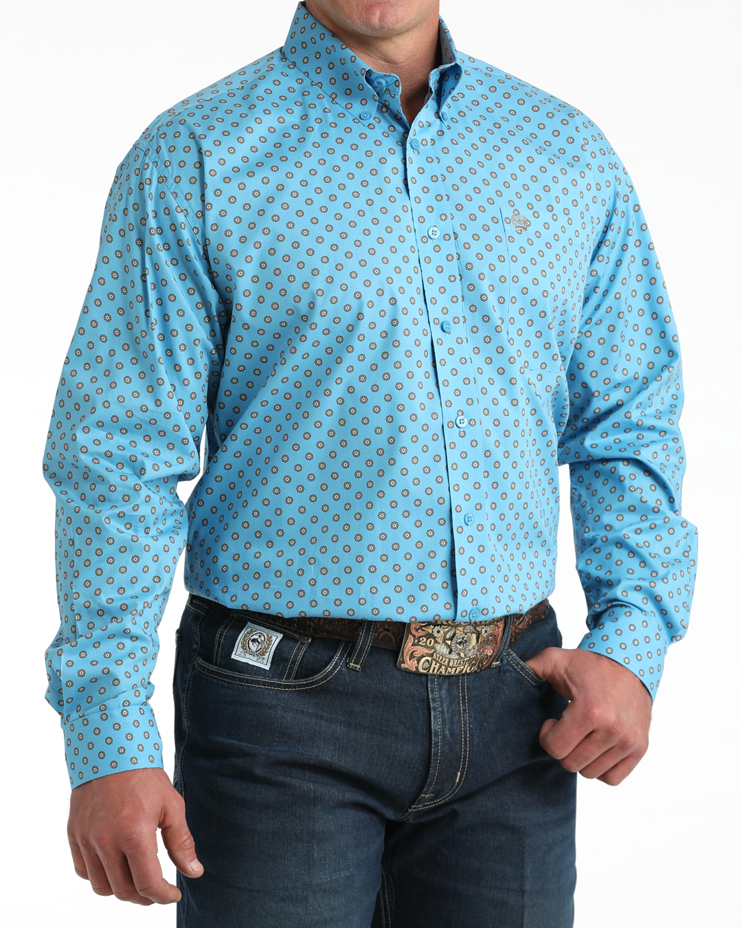 Men's Stretch Classic Fit Button-Down Western Shirt