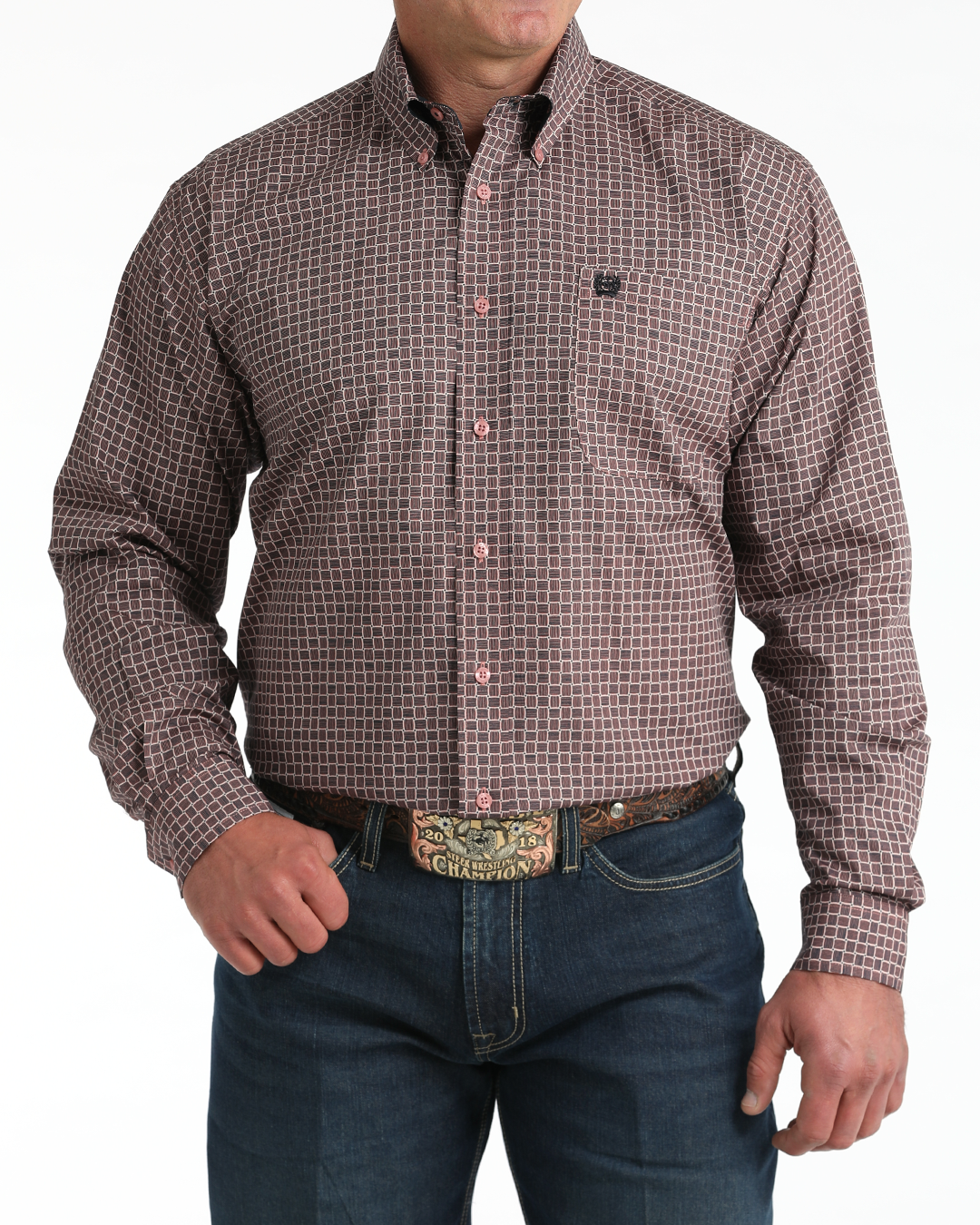 Men's Classic Fit Button-Down Western Shirt