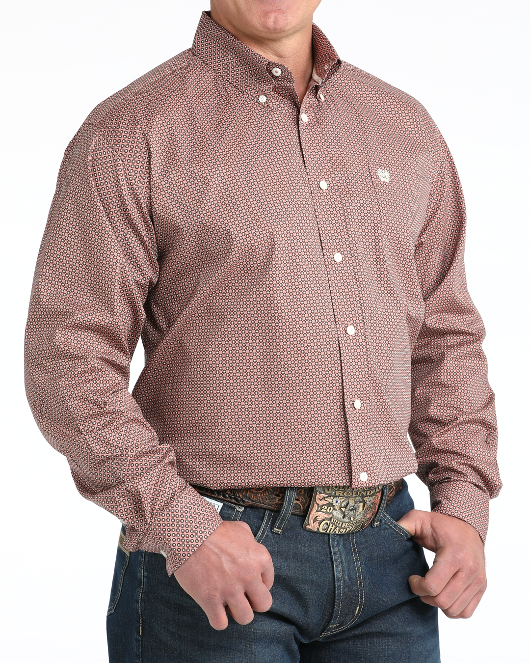 Men's Stretch Classic Fit Button-Down Western Shirt
