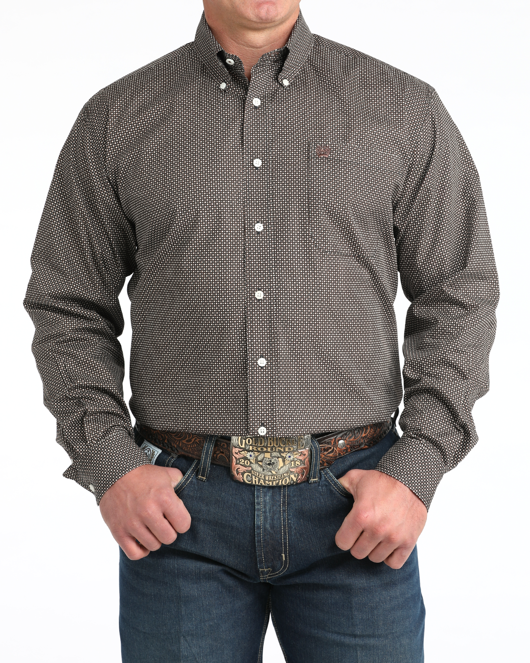 Men's Classic Fit Button-Down Western Shirt