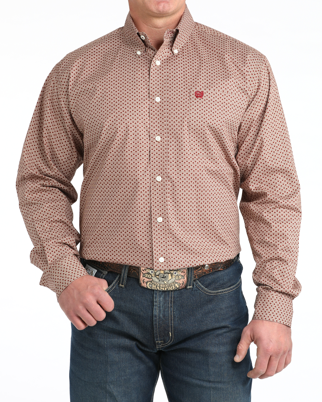 Men's Stretch Classic Fit Button-Down Western Shirt