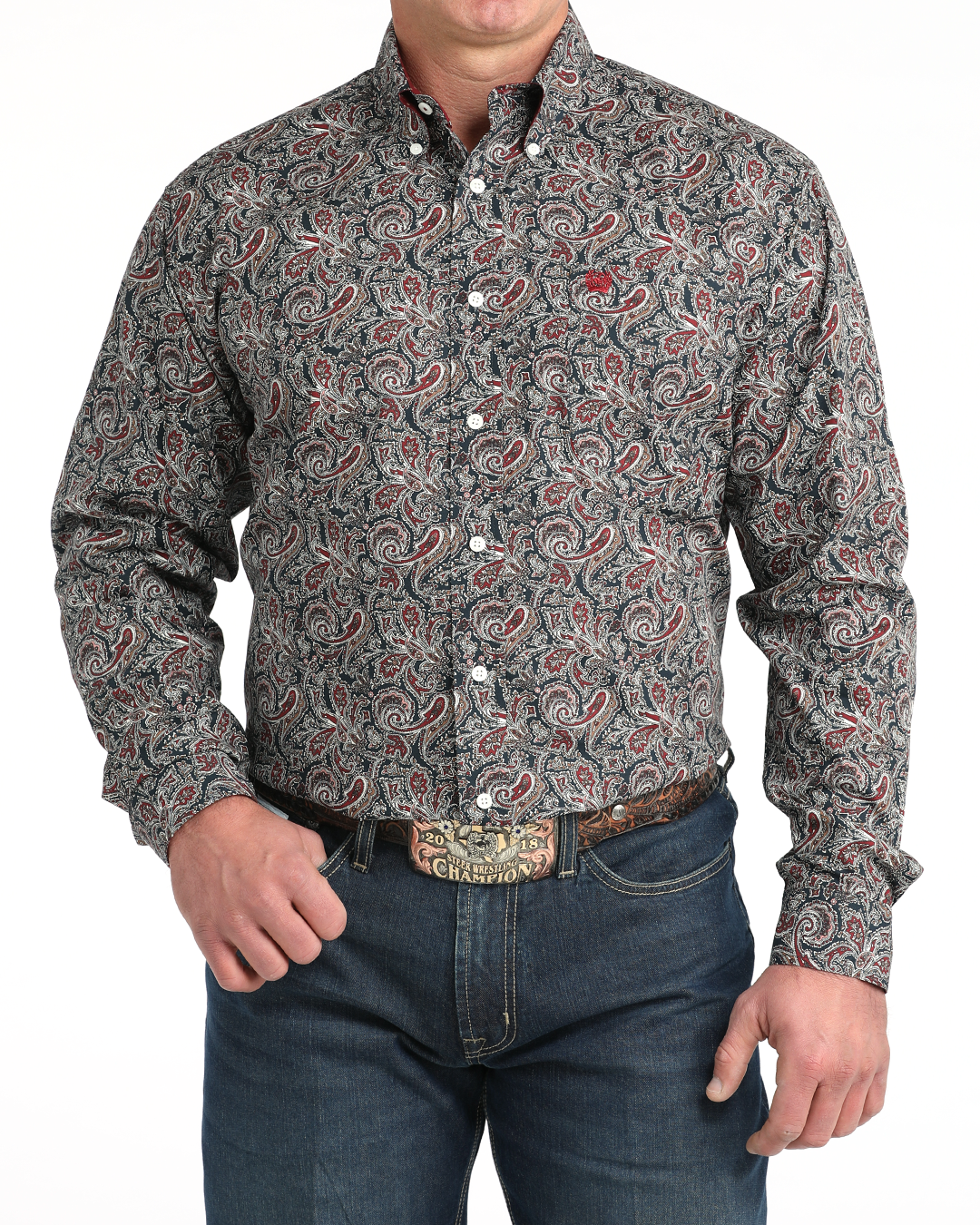 Men's Classic Fit Button-Down Western Shirt