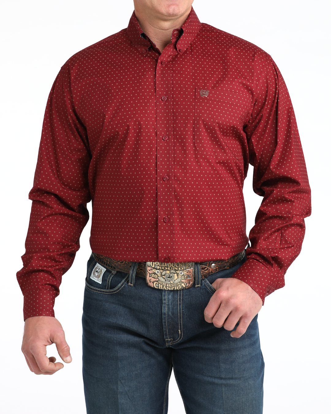 Men's Stretch Classic Fit Button-Down Western Shirt