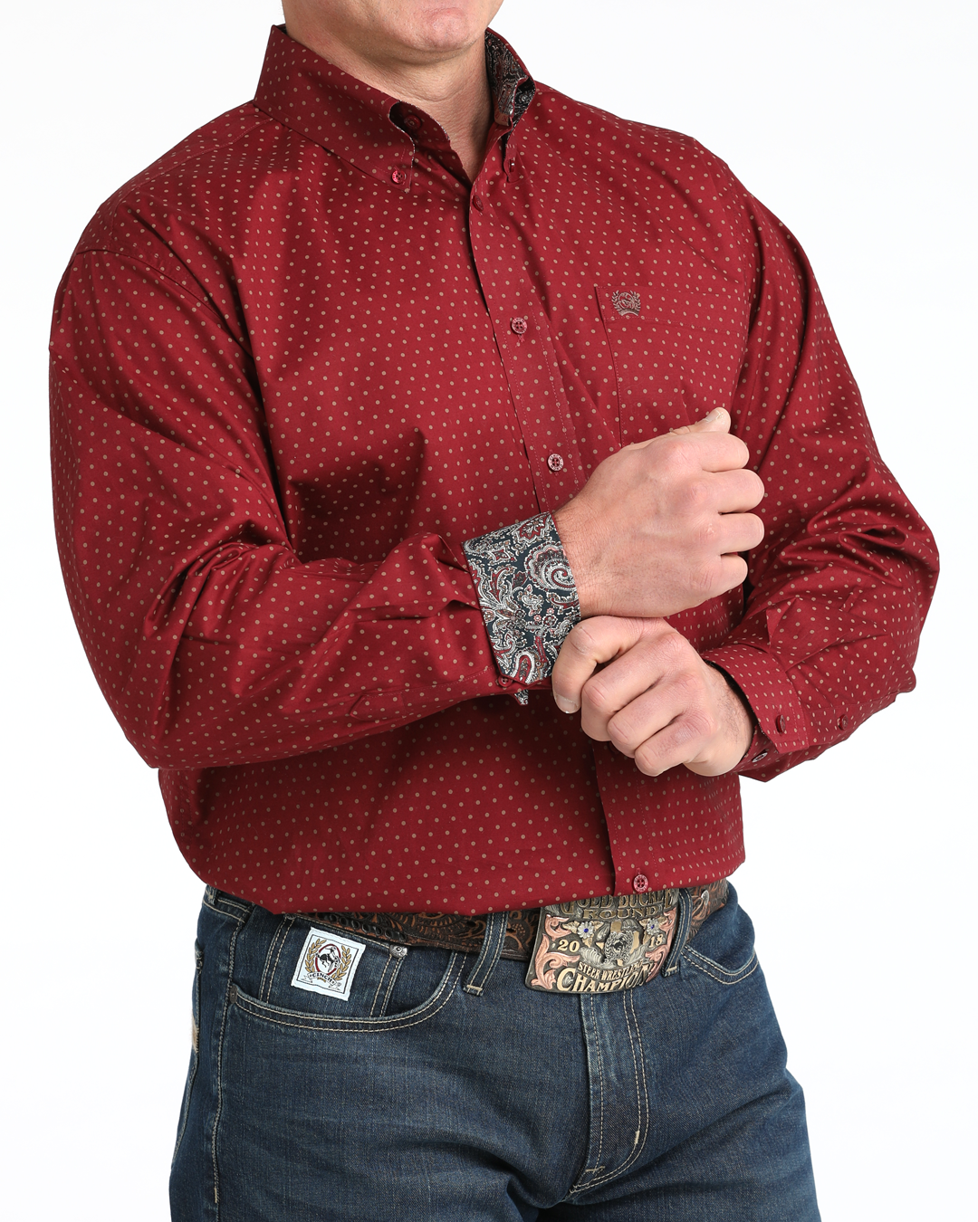 Men's Stretch Classic Fit Button-Down Western Shirt