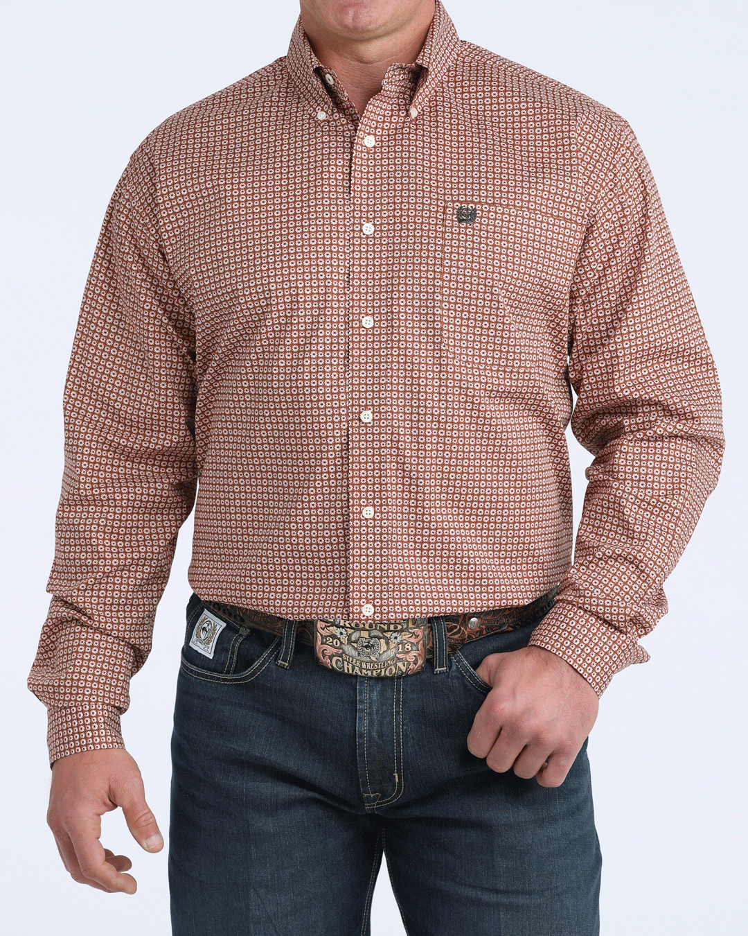 Cinch Men's Brown Geo Print Shirt XL Cinch Men's Brown Geo Print Shirt XL