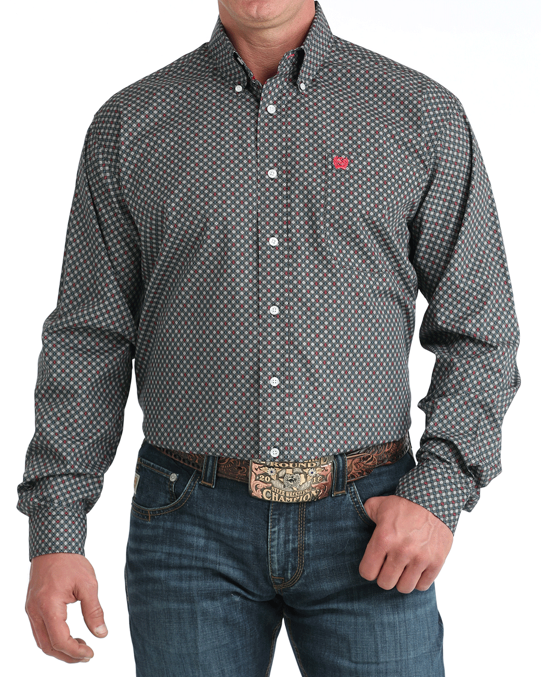 Men's Classic Fit Button-Down Western Shirt