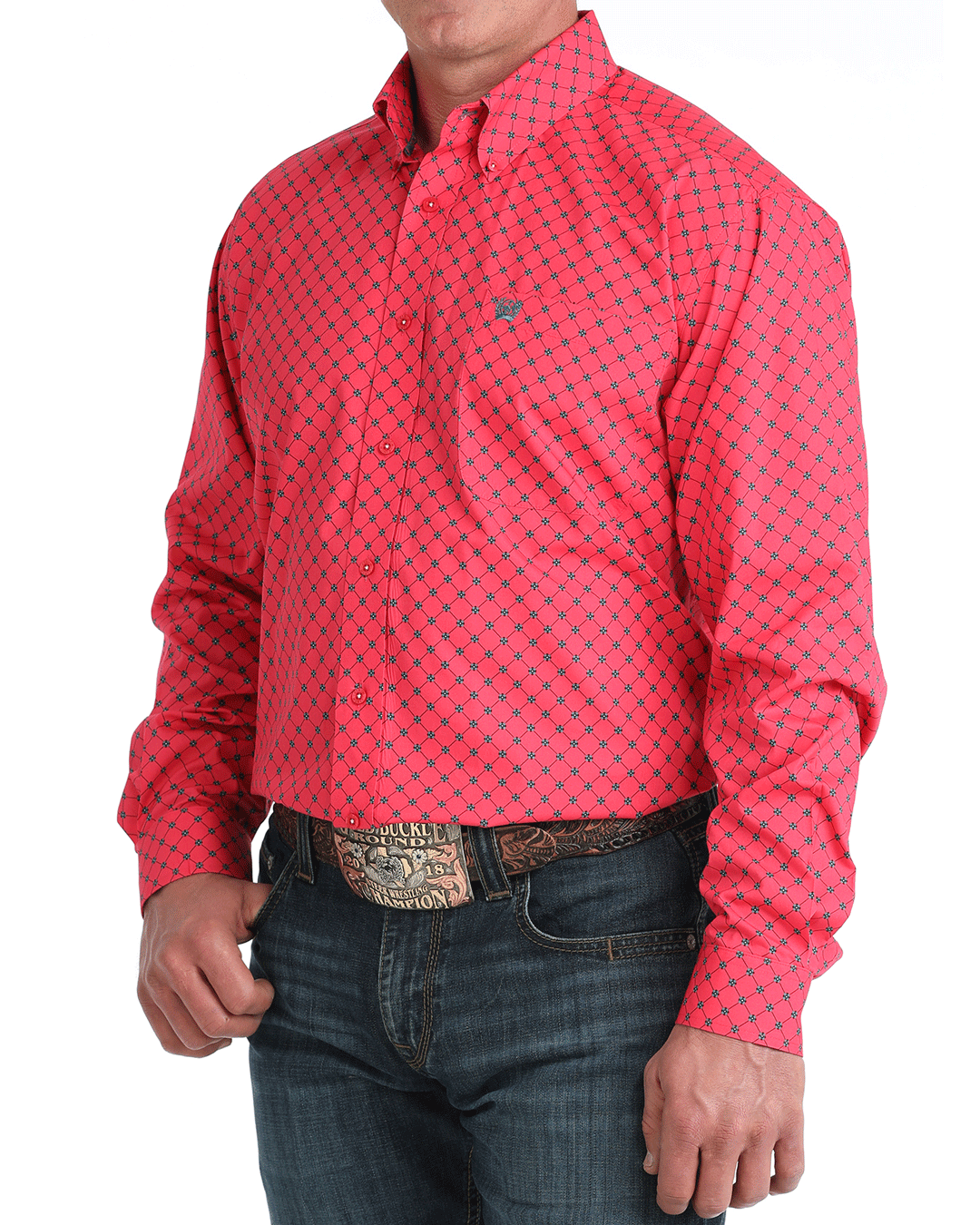 Men's Classic Fit Button-Down Western Shirt