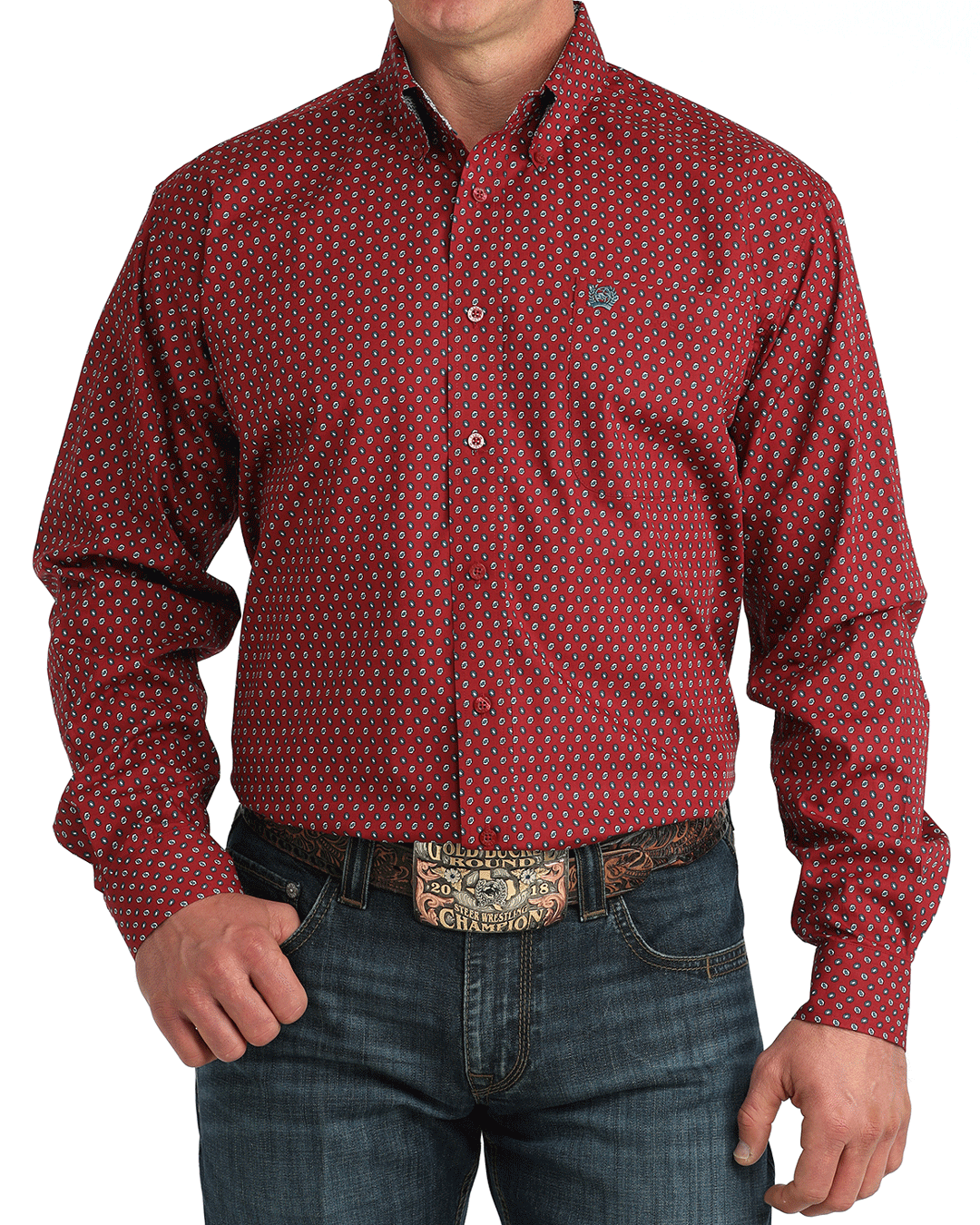 Men's Classic Fit Button-Down Western Shirt