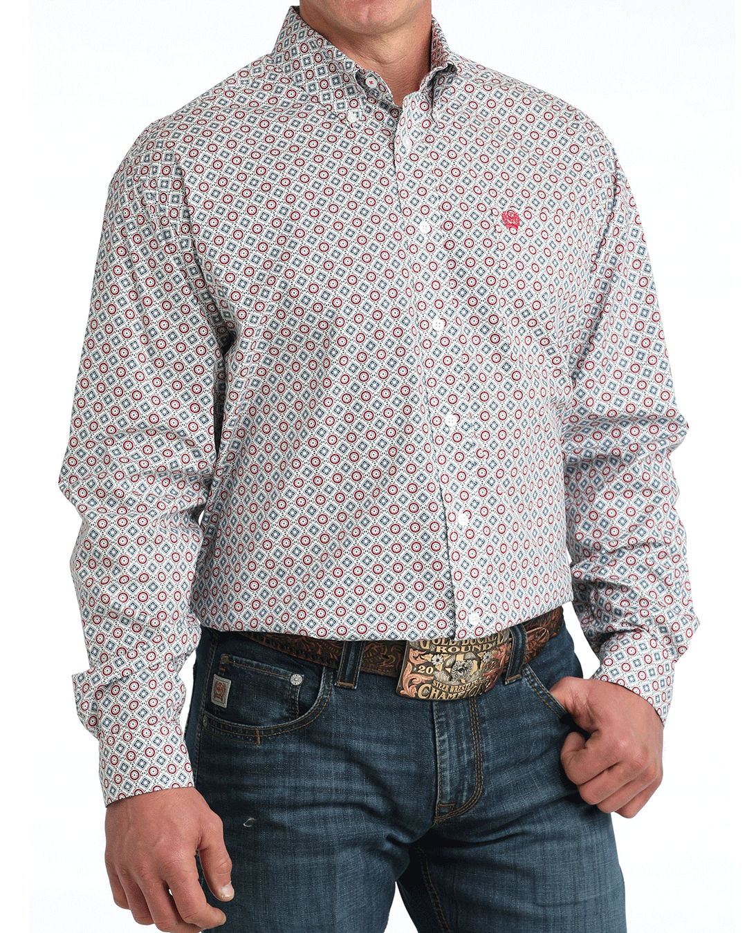 Men's Stretch Classic Fit Button-Down Western Shirt