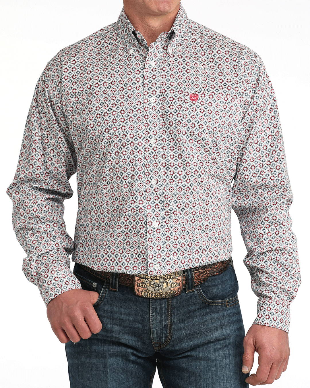 Men's Stretch Classic Fit Button-Down Western Shirt