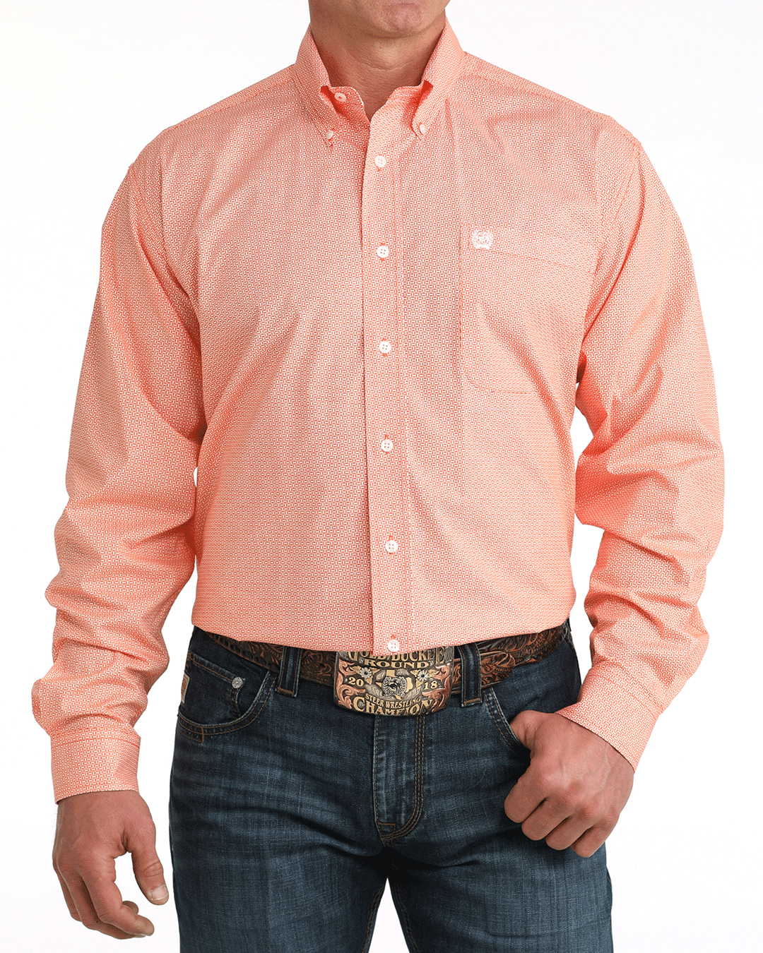 Men's Stretch Classic Fit Button-Down Western Shirt