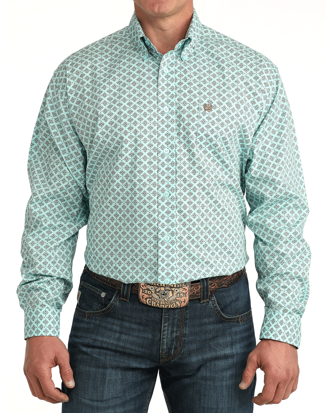 Men's Stretch Classic Fit Button-Down Western Shirt