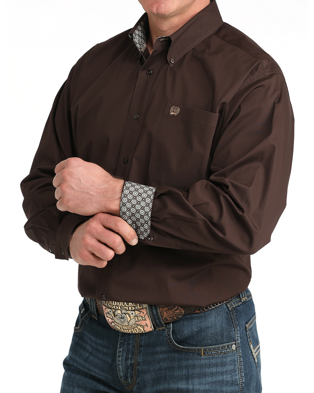 Men's Stretch Classic Fit Button-Down Western Shirt