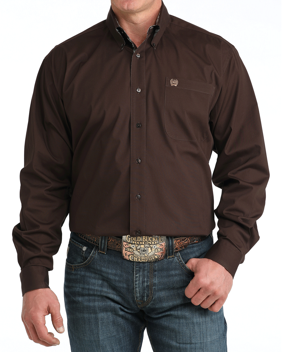 Men's Stretch Classic Fit Button-Down Western Shirt