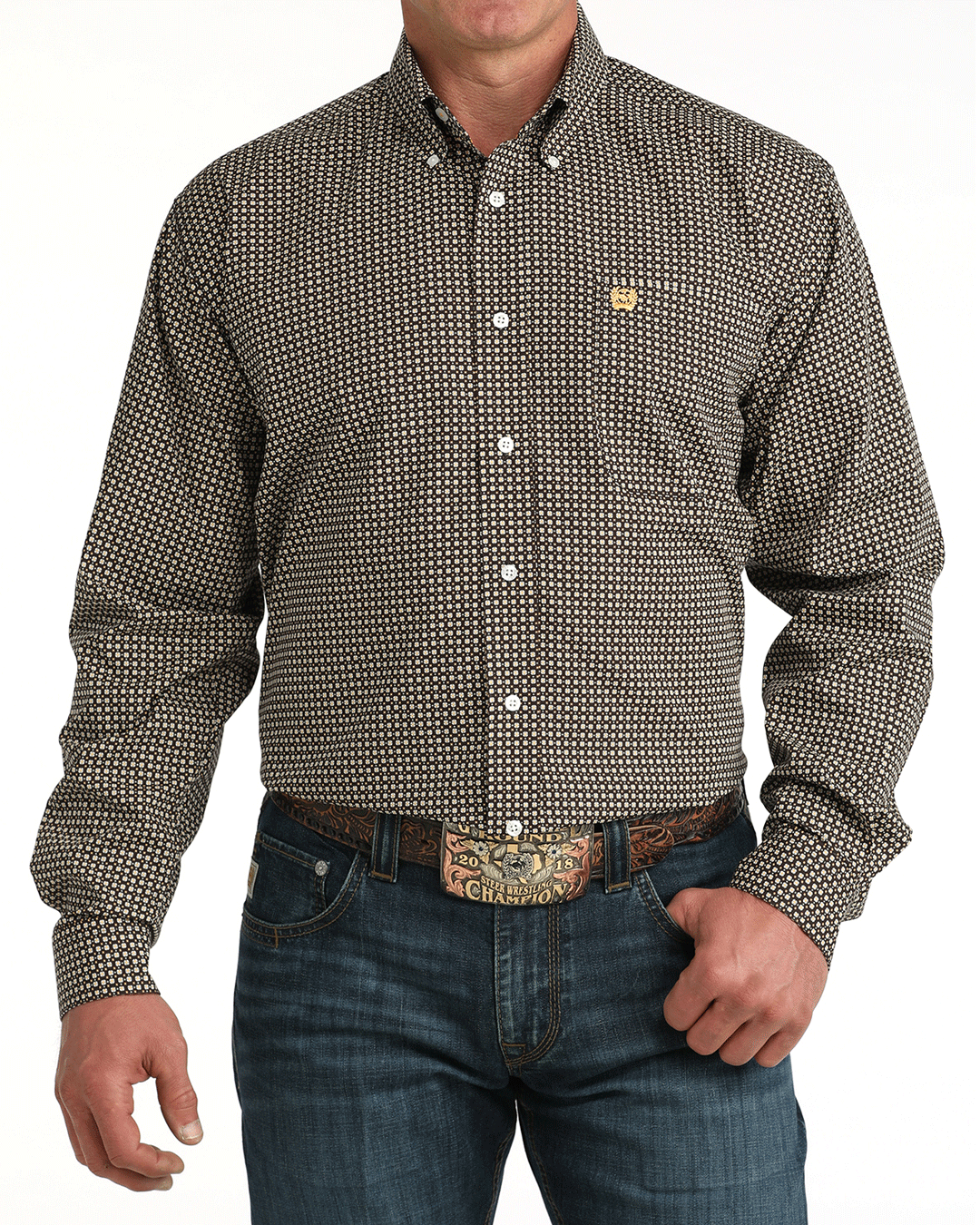 Men's Classic Fit Button-Down Western Shirt