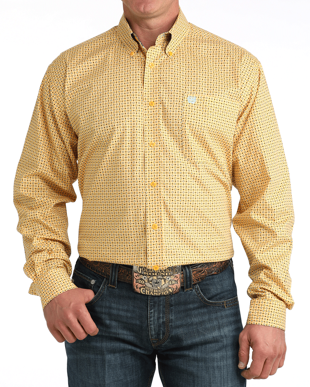 Men's Stretch Classic Fit Button-Down Western Shirt