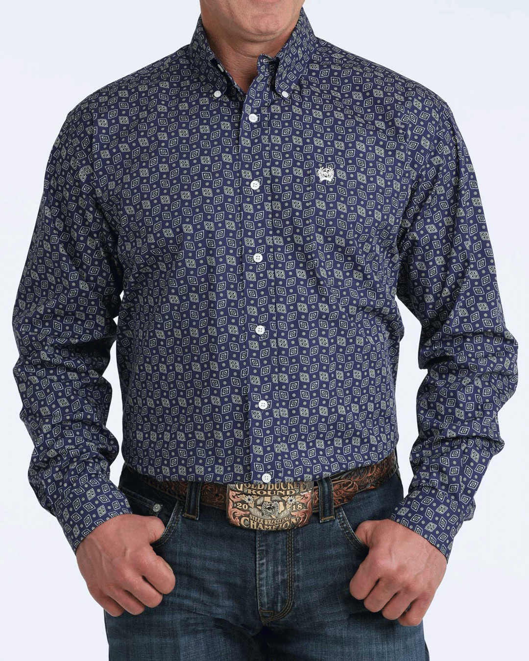 Men's Classic Fit Button-Down Western Shirt