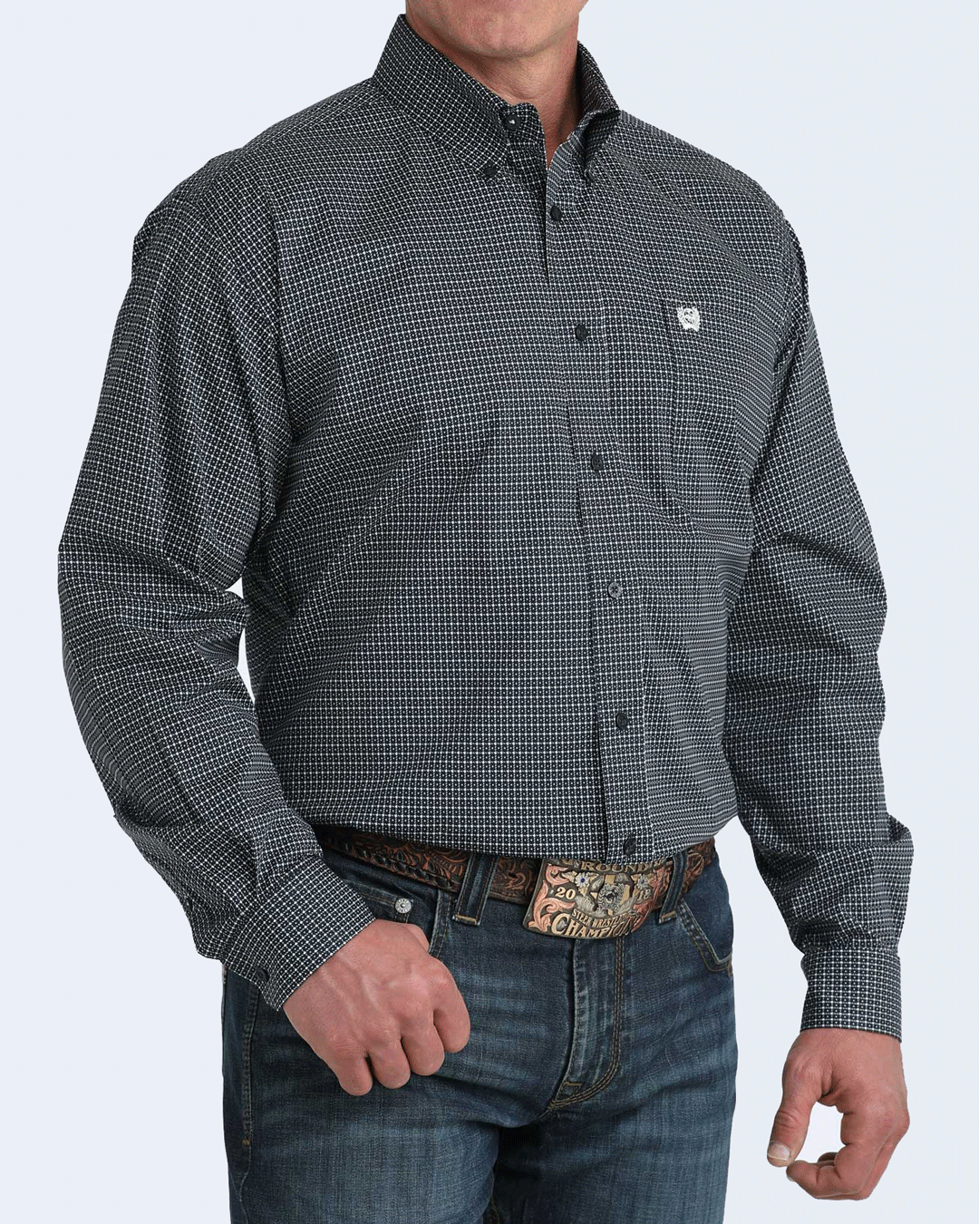 Men's Stretch Classic Fit Button-Down Western Shirt
