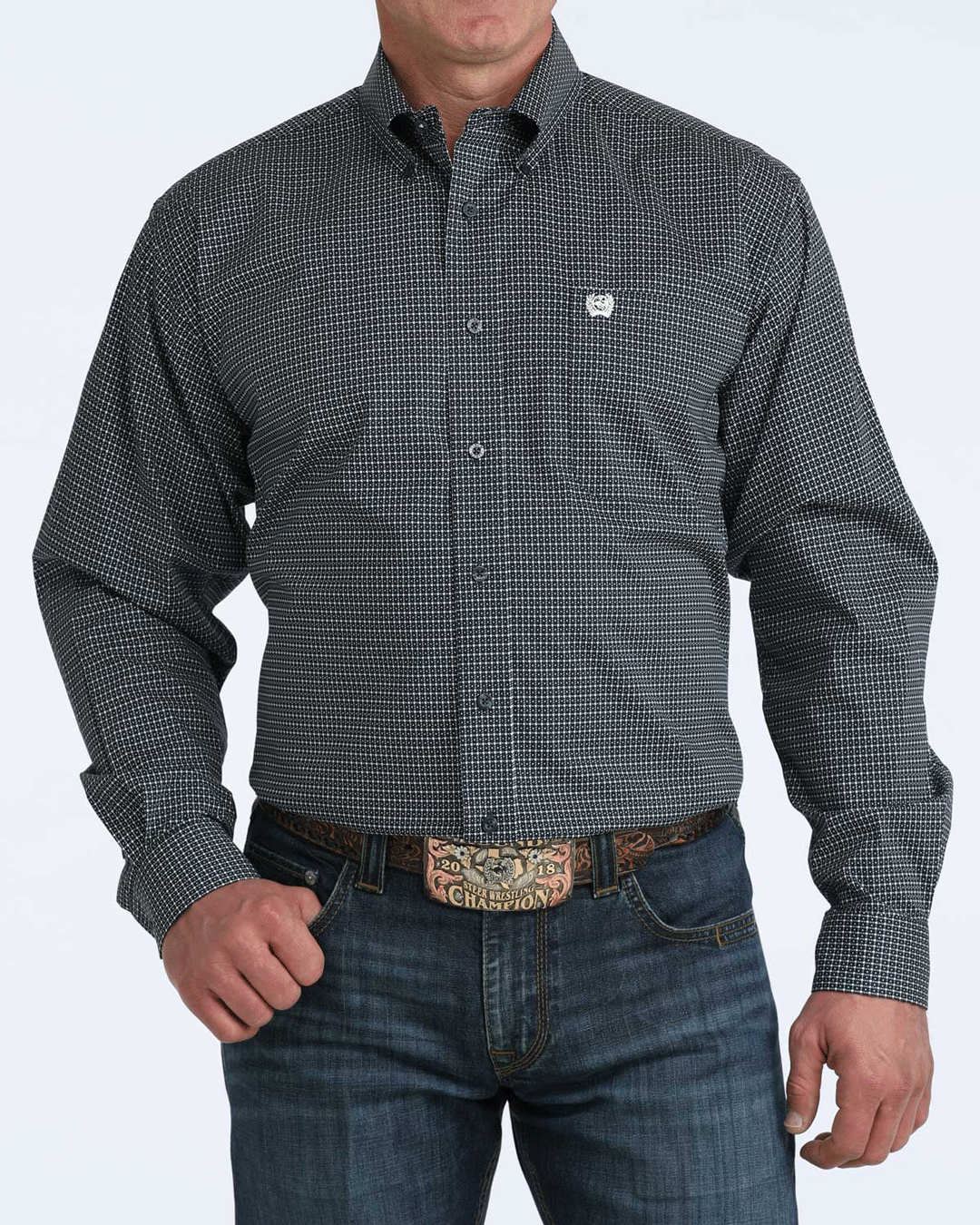 Men's Stretch Classic Fit Button-Down Western Shirt