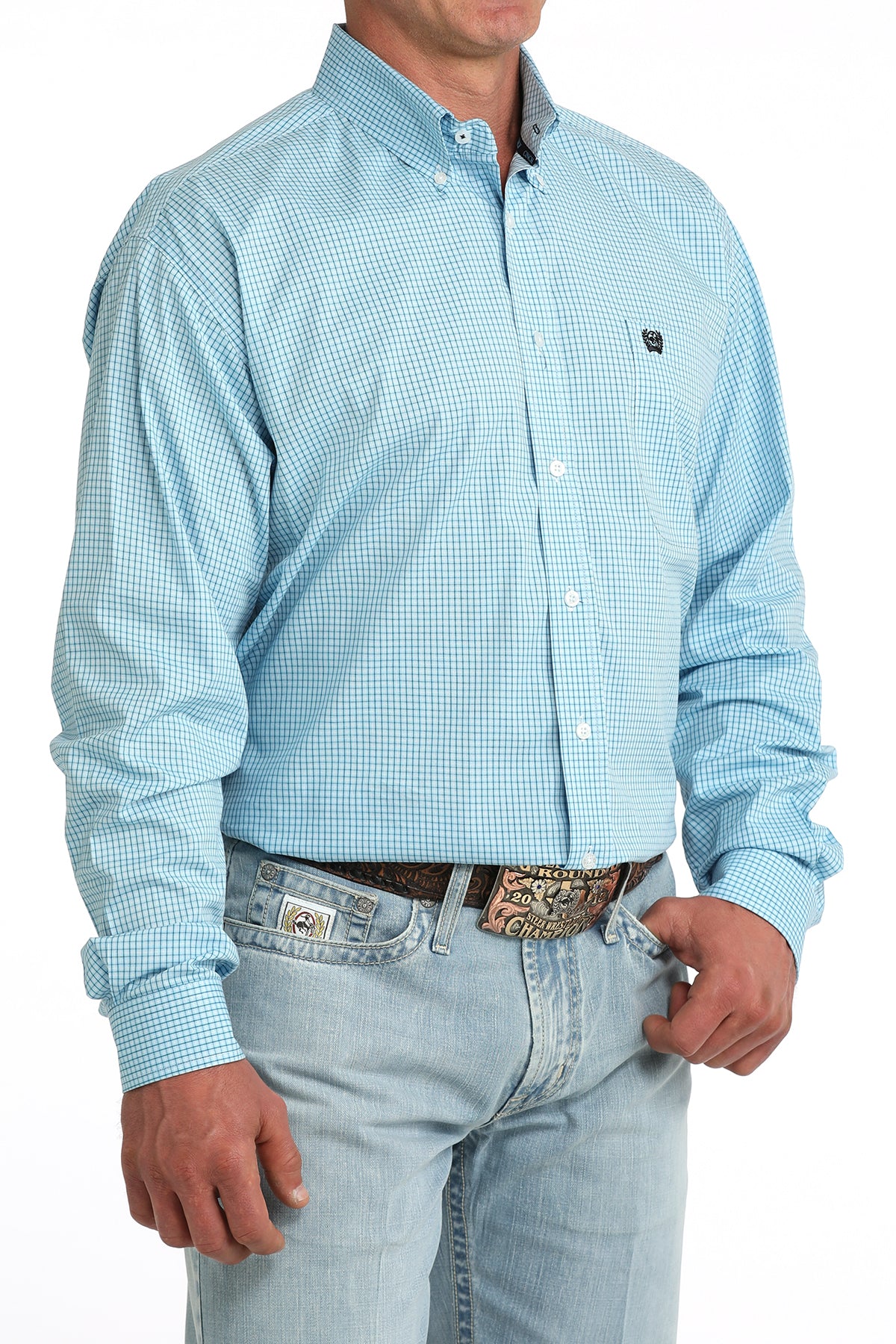 Men's Stretch Classic Fit Button-Down Western Shirt