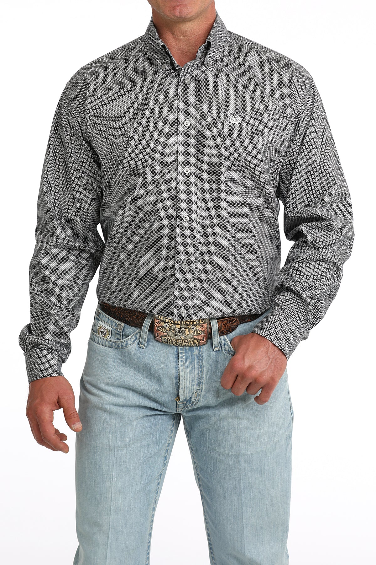 Men's Stretch Classic Fit Button-Down Western Shirt