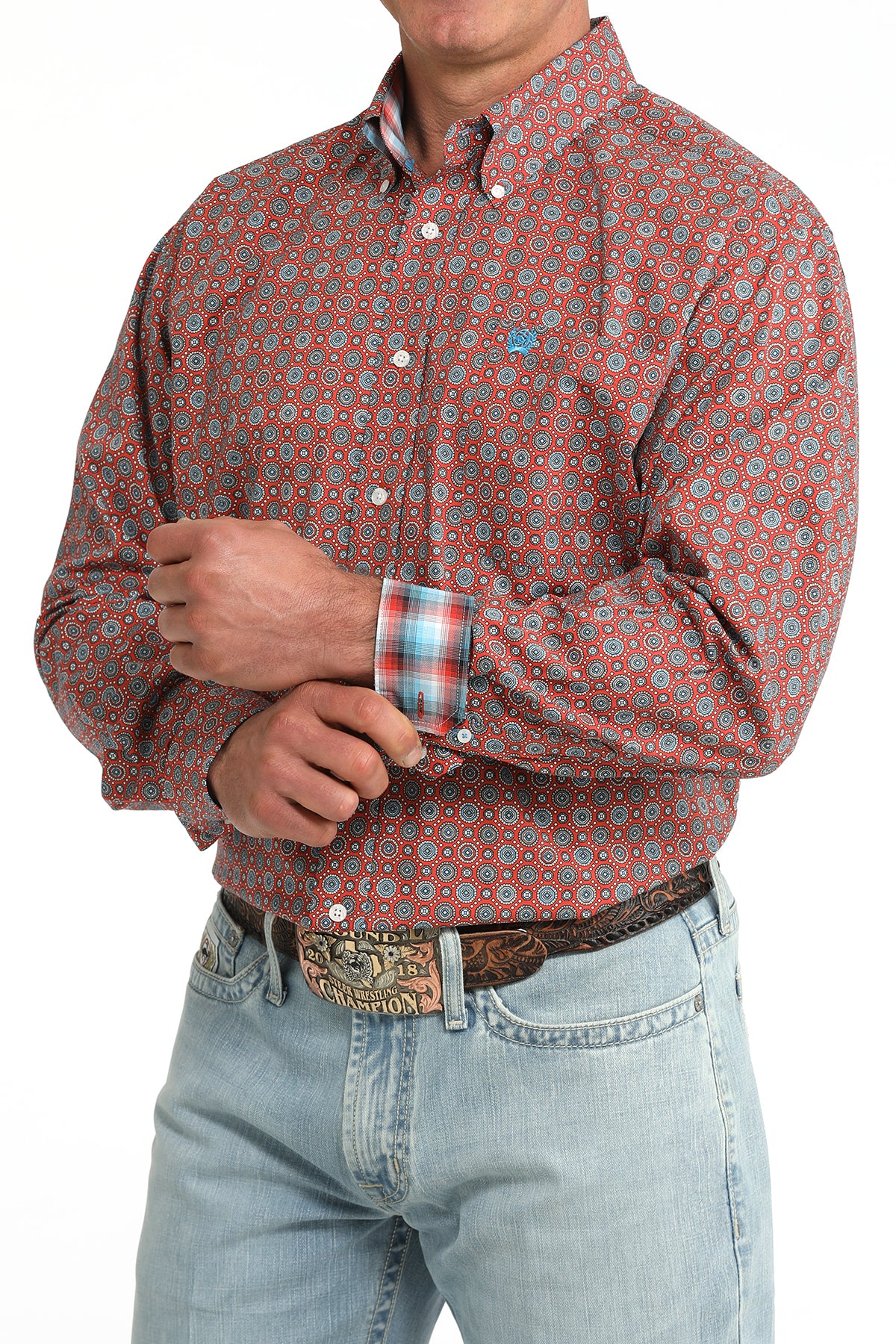 Men's Stretch Classic Fit Button-Down Western Shirt