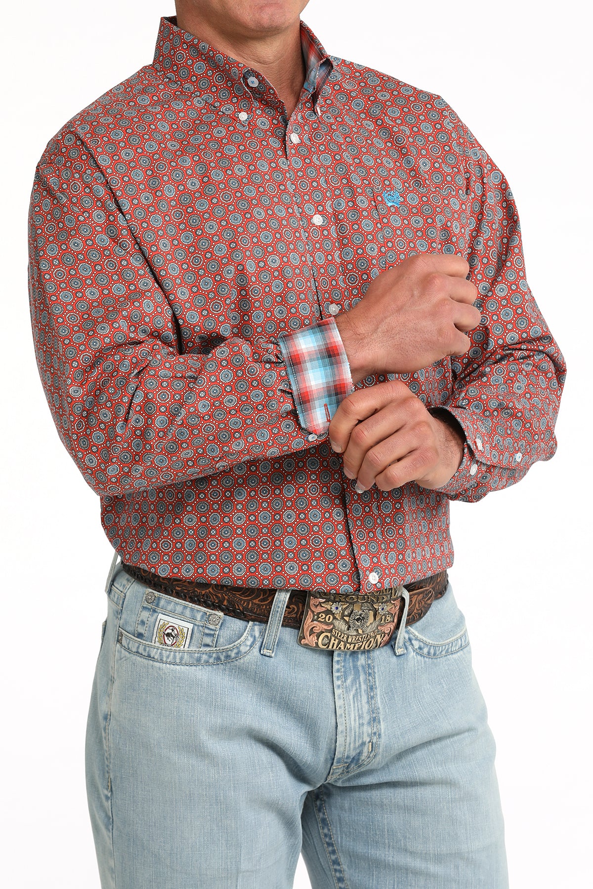 Men's Stretch Classic Fit Button-Down Western Shirt