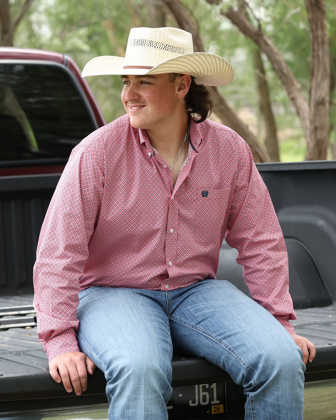 Men's Stretch Classic Fit Button-Down Western Shirt