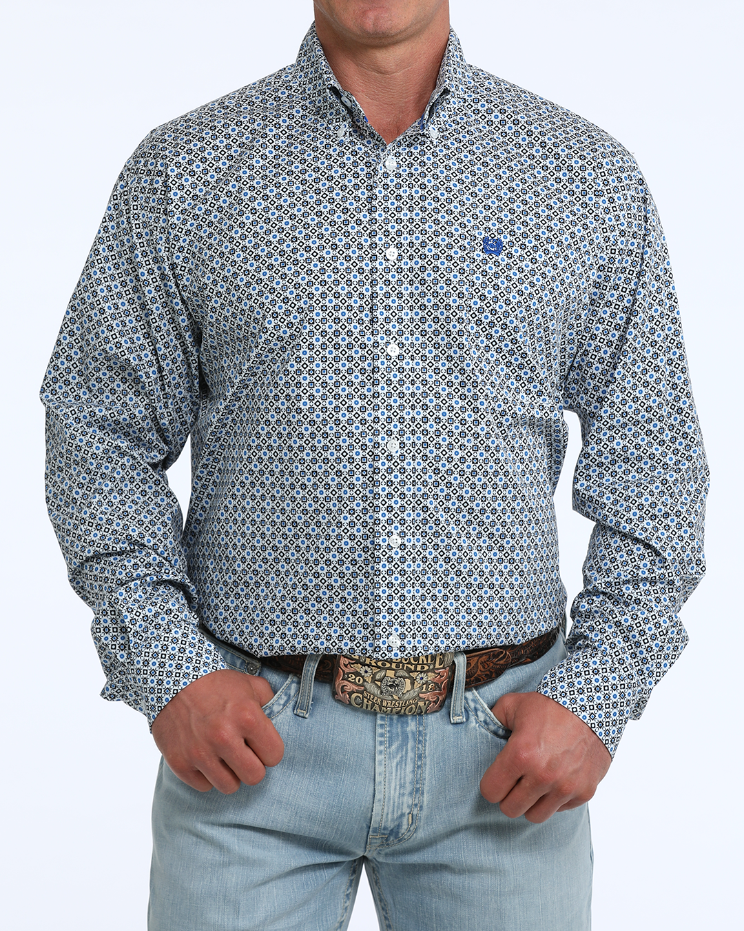 Men's Stretch Classic Fit Button-Down Western Shirt