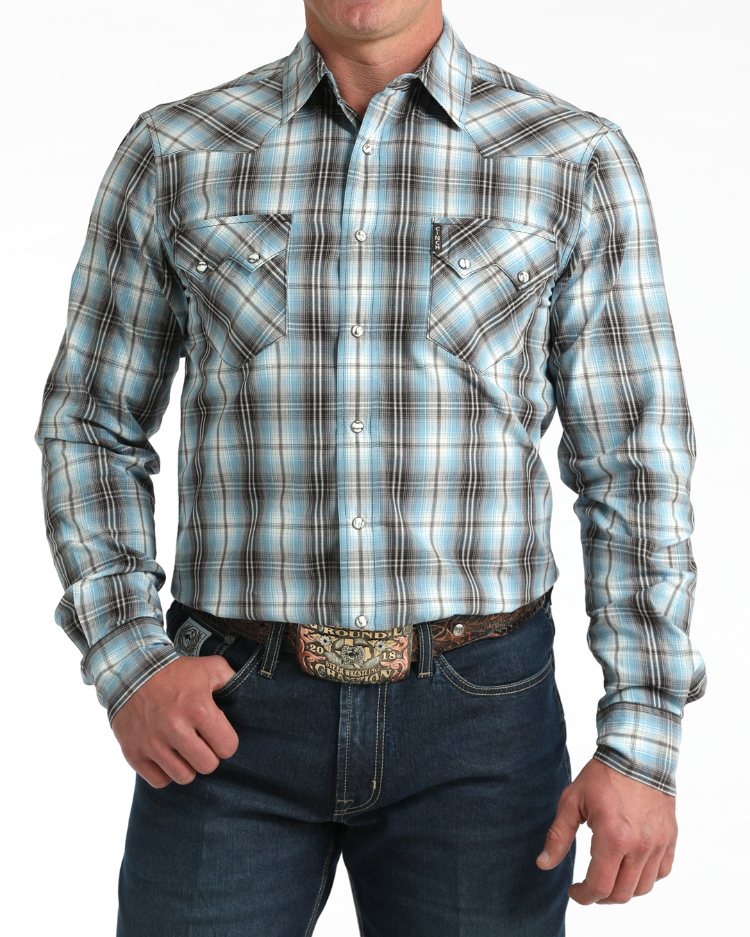 Men's Modern Fit Snap Front Western Shirt